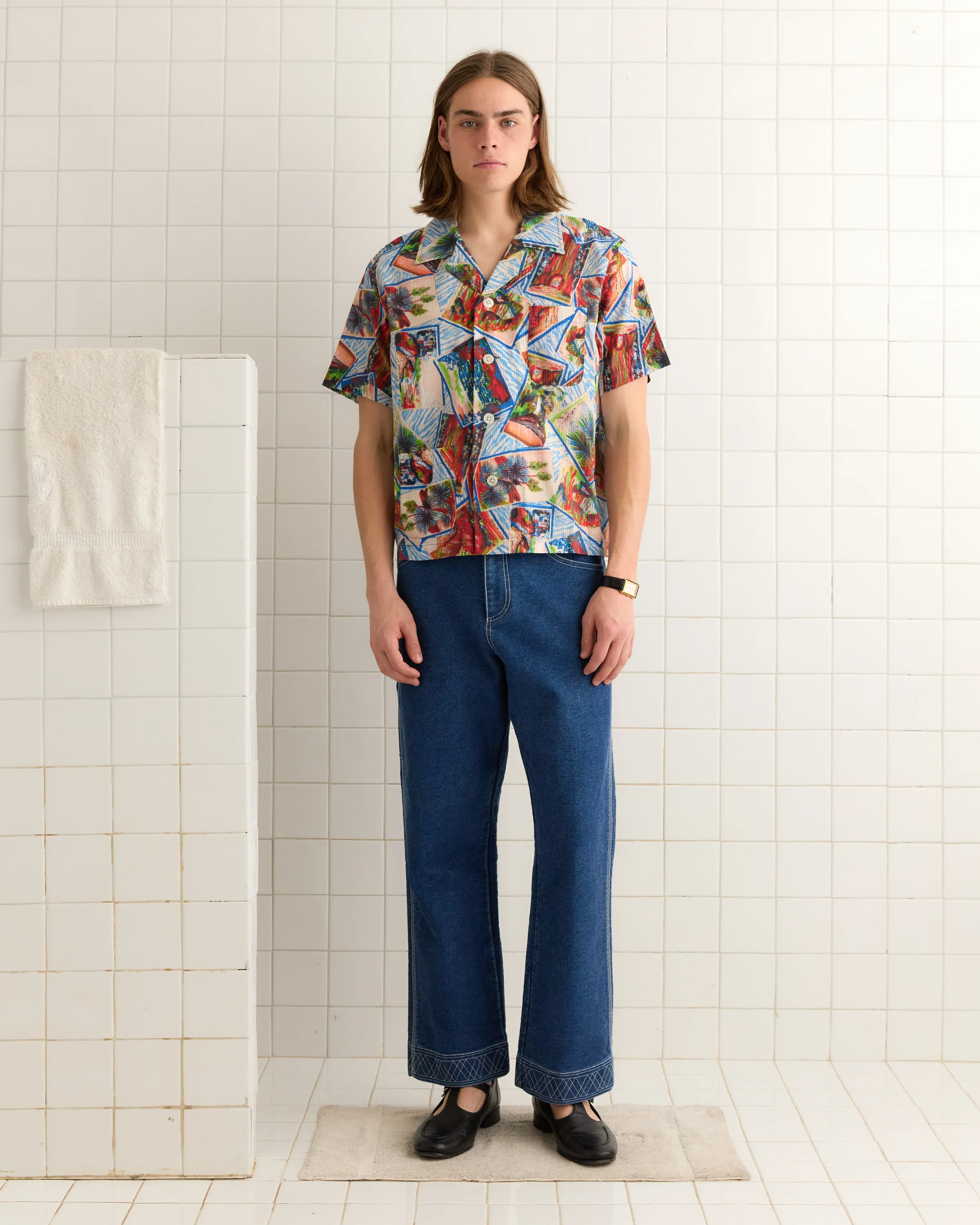 Seersucker Postcard Short Sleeve Shirt - Image 2