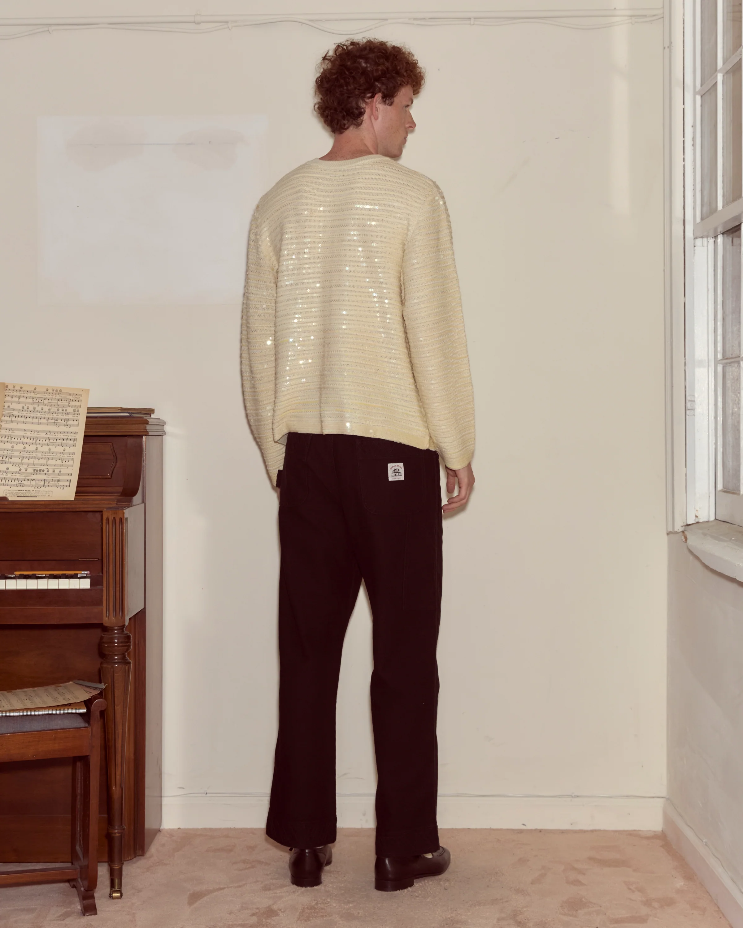 Sequin Spotlight Cardigan - Ivory - Image 3