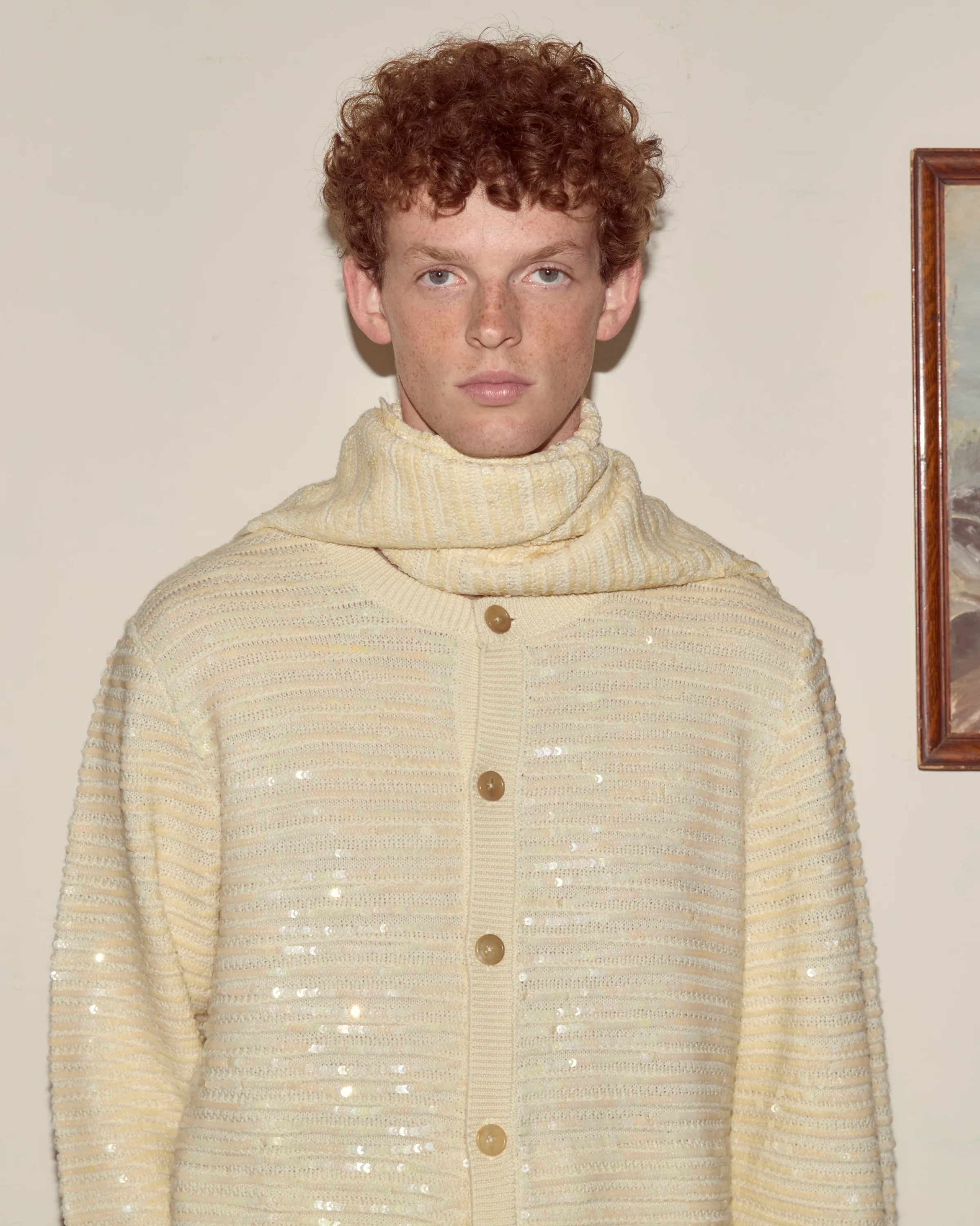 Sequin Spotlight Scarf - Ivory - Image 2