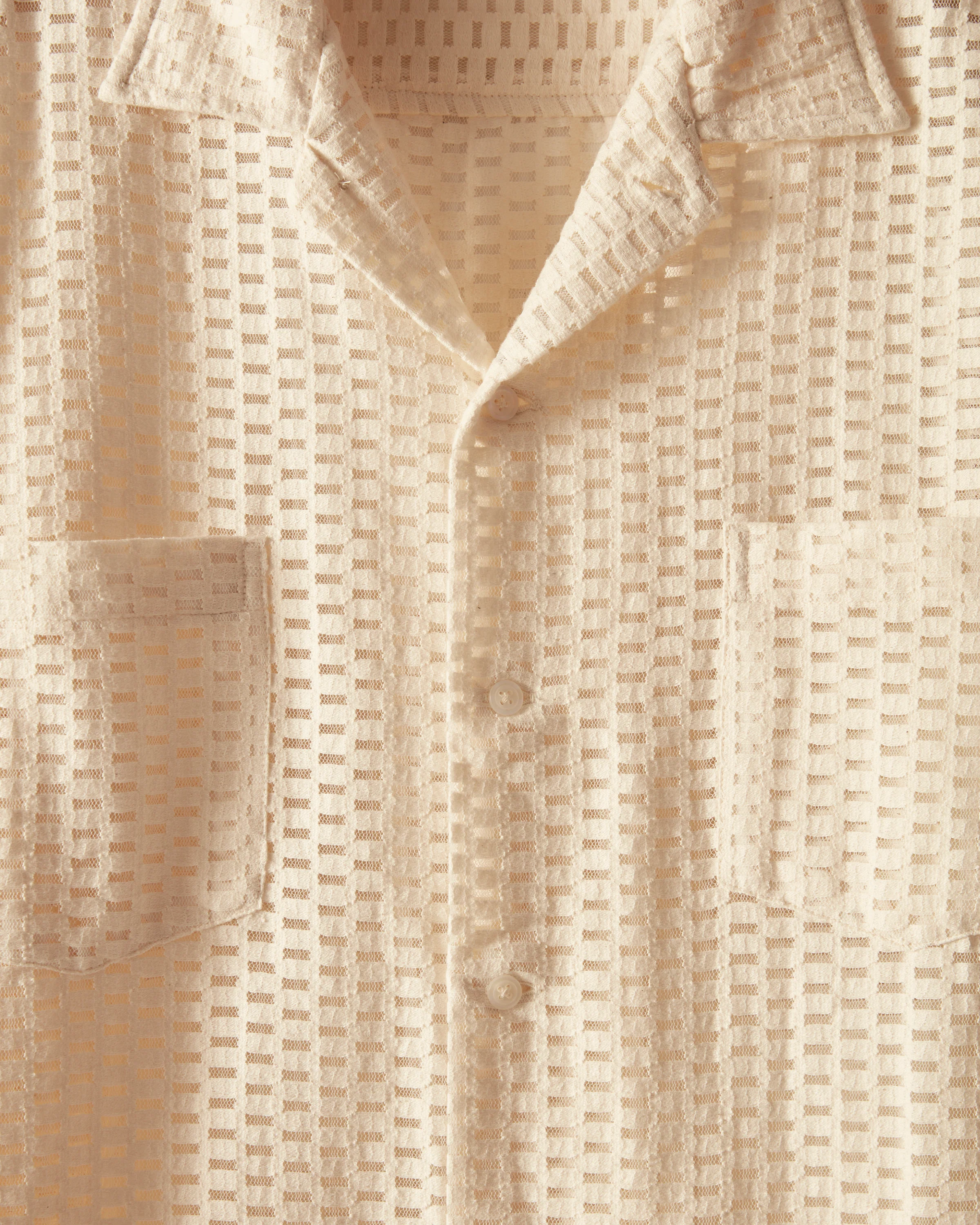 Sheer Brick Lace Long Sleeve Shirt - Image 2