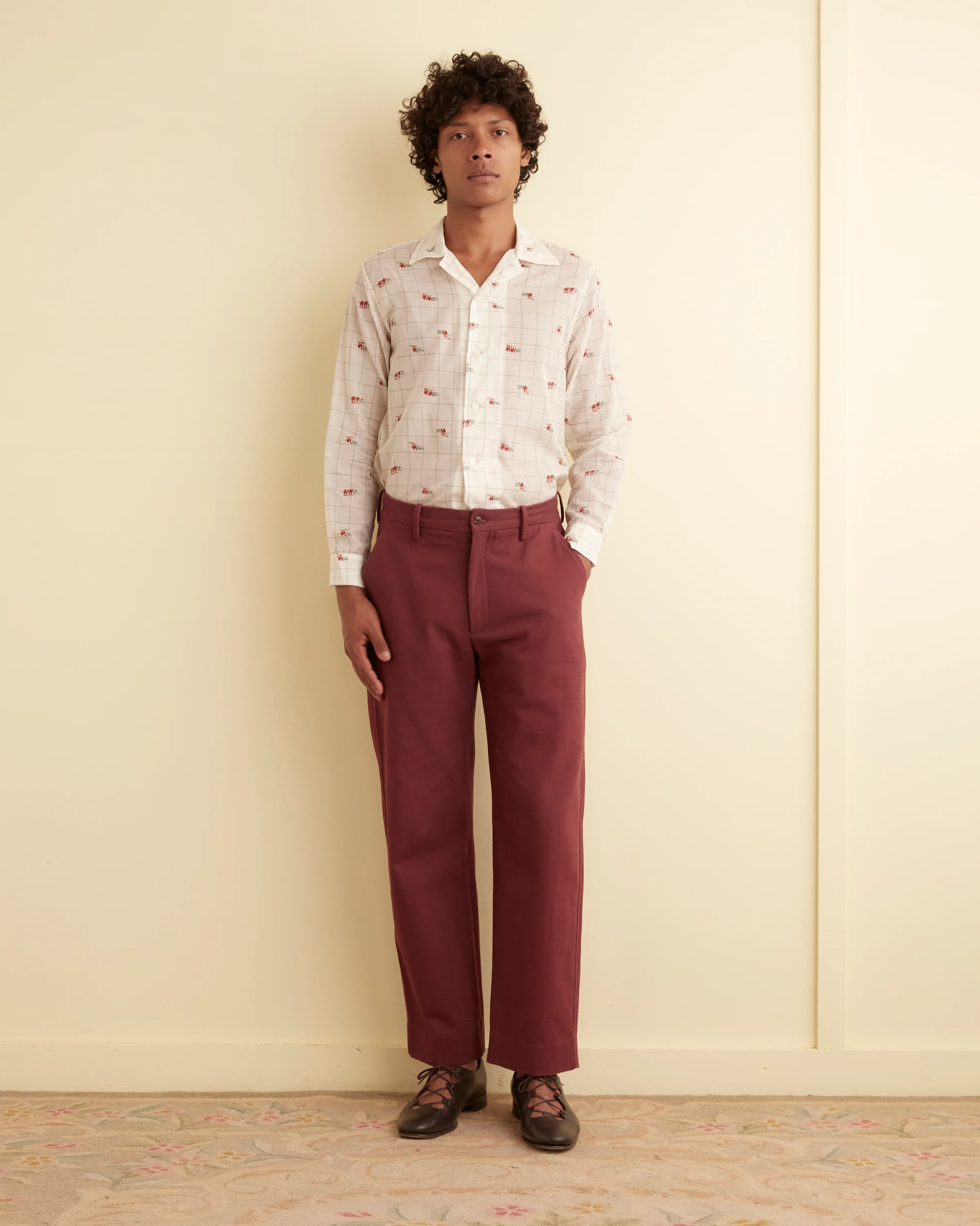 Sheer Camel Long Sleeve Shirt - Image 2