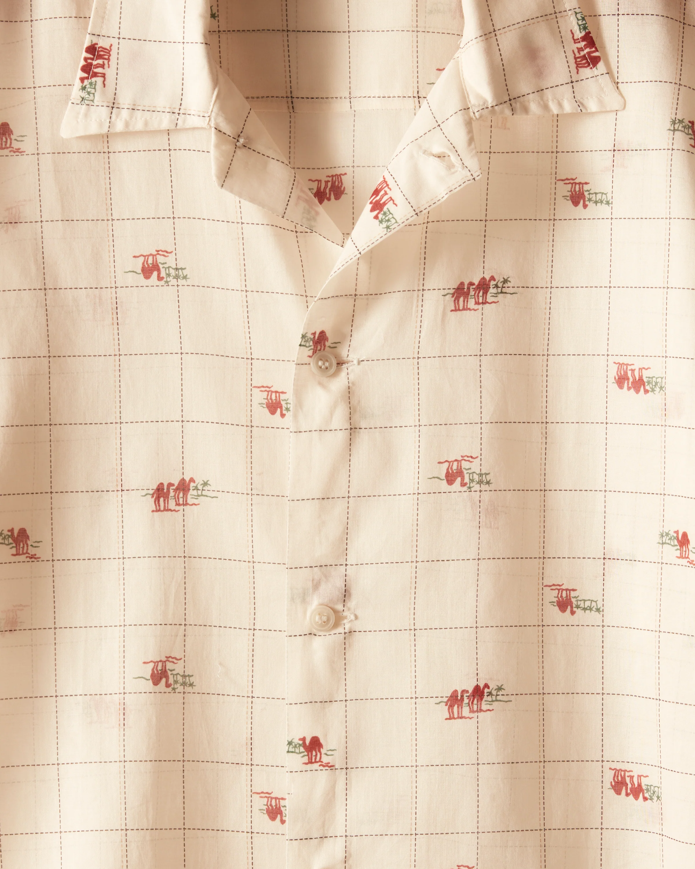 Sheer Camel Short Sleeve Shirt - Image 2