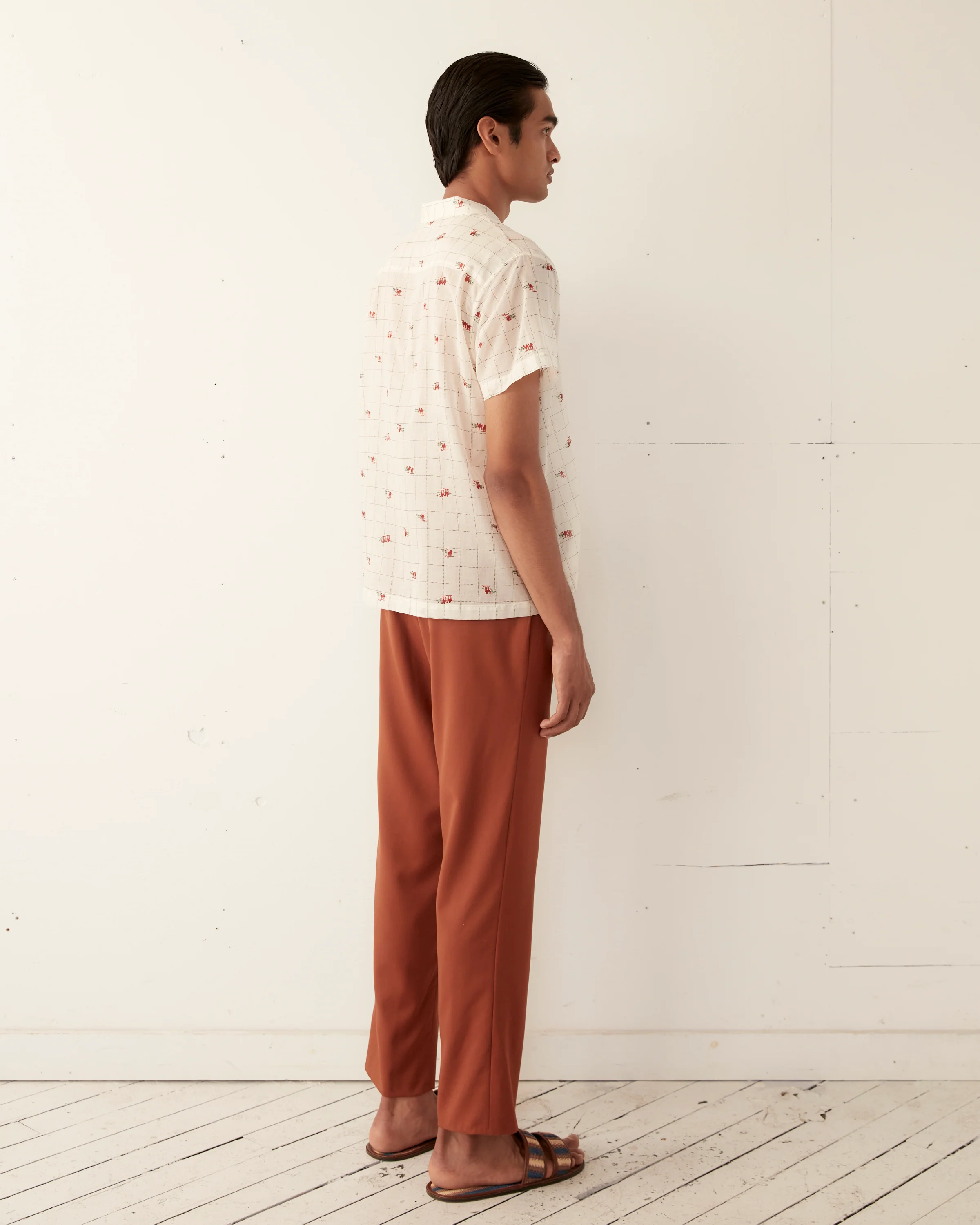 Sheer Camel Short Sleeve Shirt - Image 5
