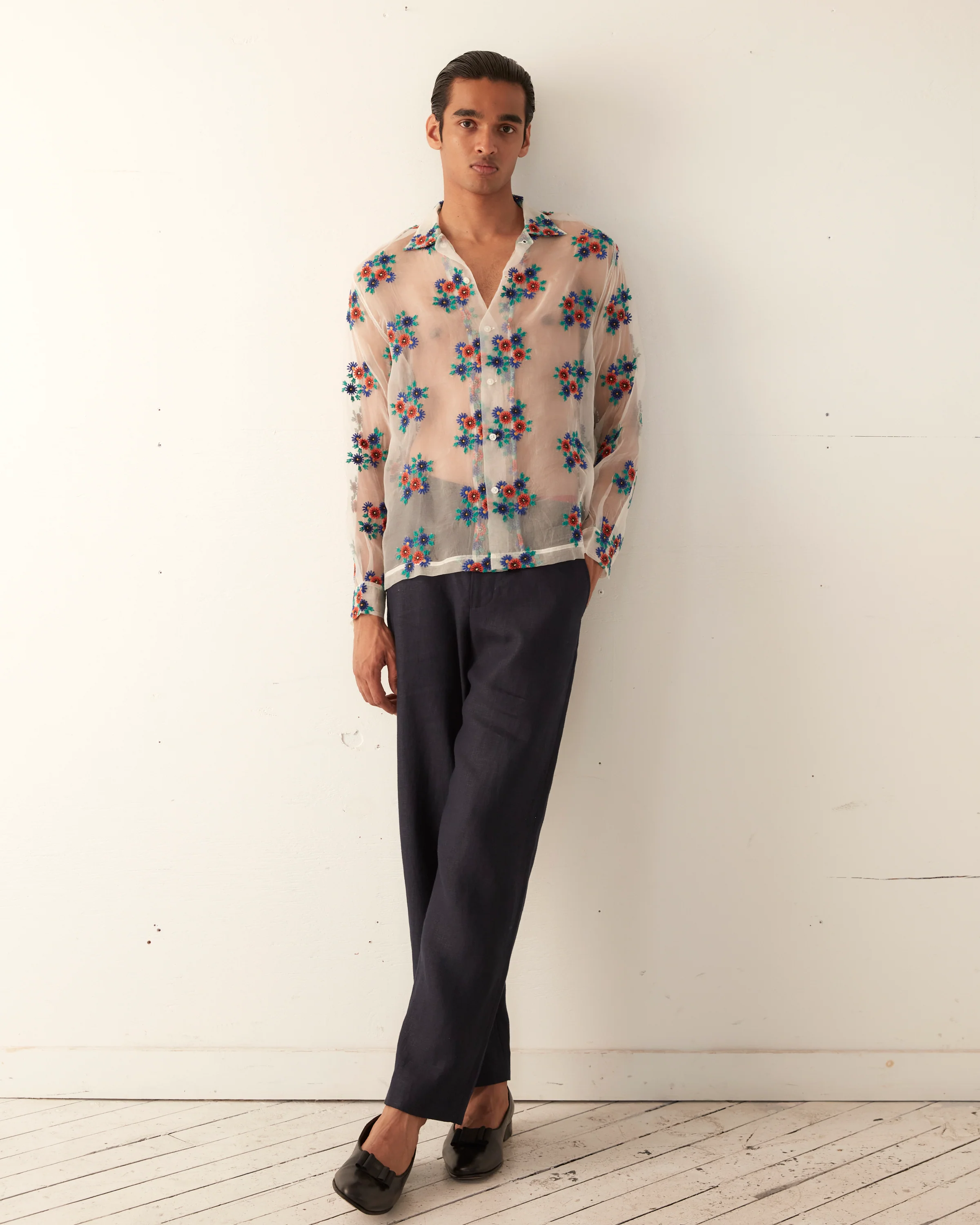 Sheer Daisy Long Sleeve Shirt - Image 2