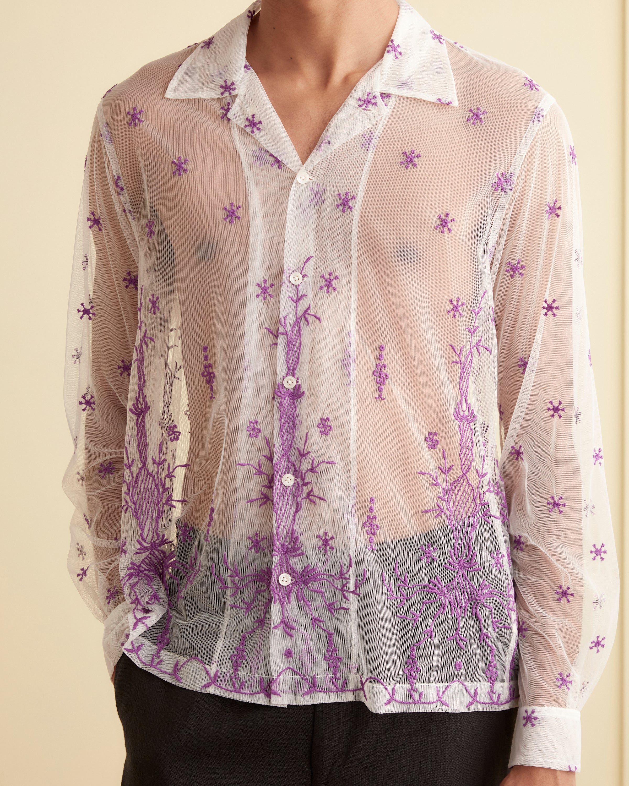 Sheer Lavandula Long Sleeve Shirt - Image 2