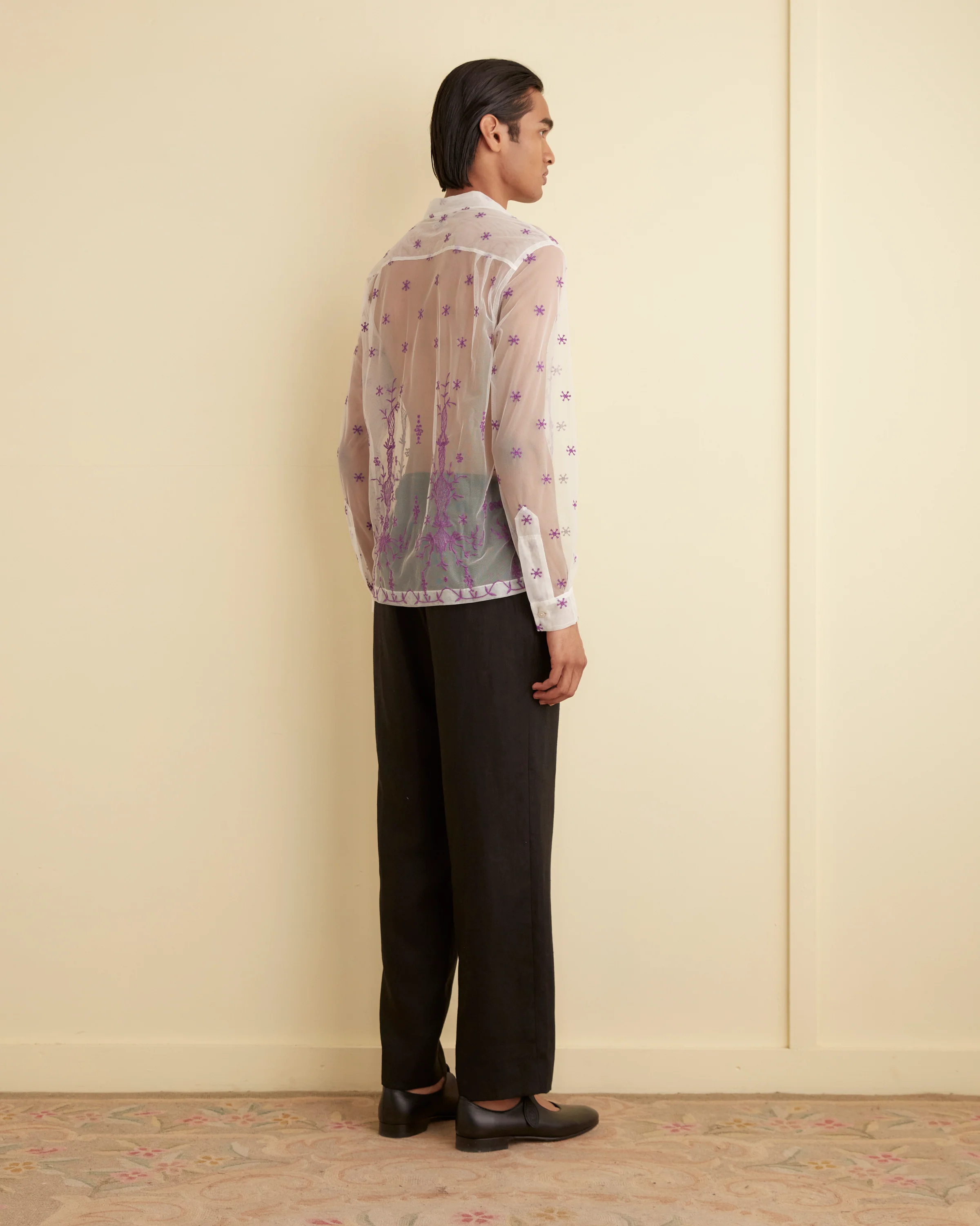 Sheer Lavandula Long Sleeve Shirt - Image 3