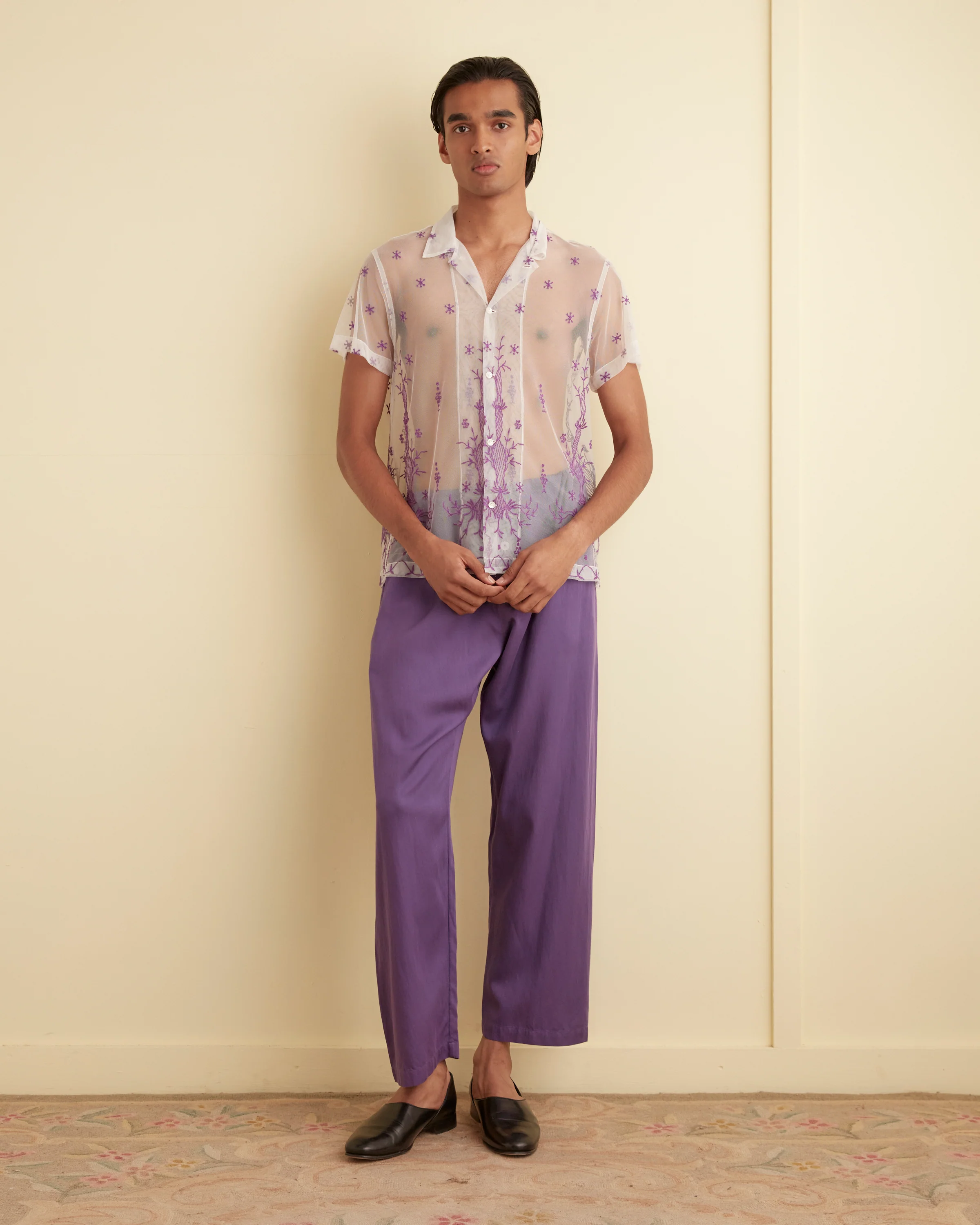 Sheer Lavandula Short Sleeve Shirt - Image 2