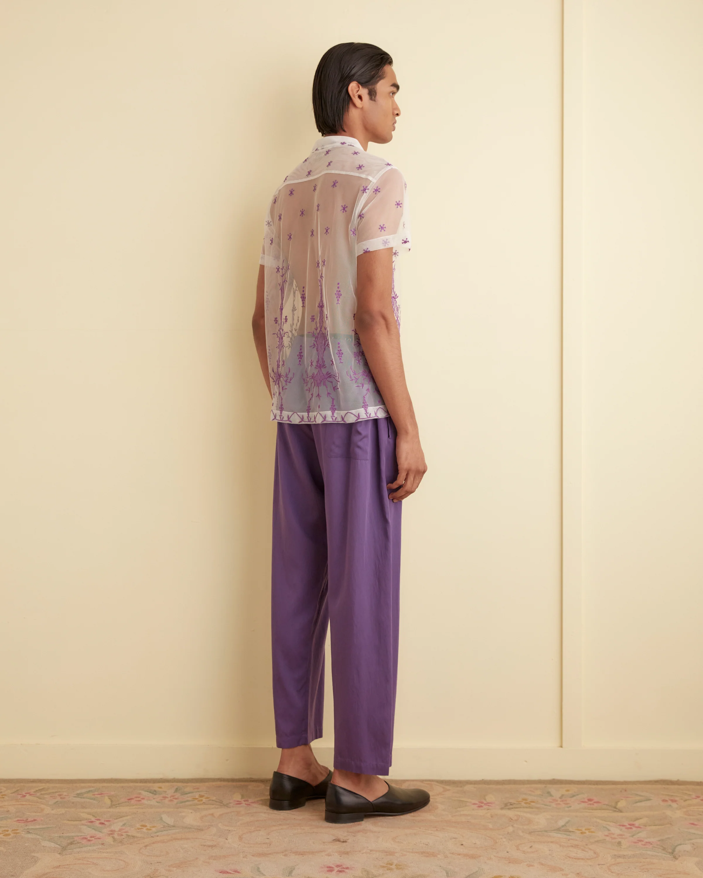 Sheer Lavandula Short Sleeve Shirt - Image 3