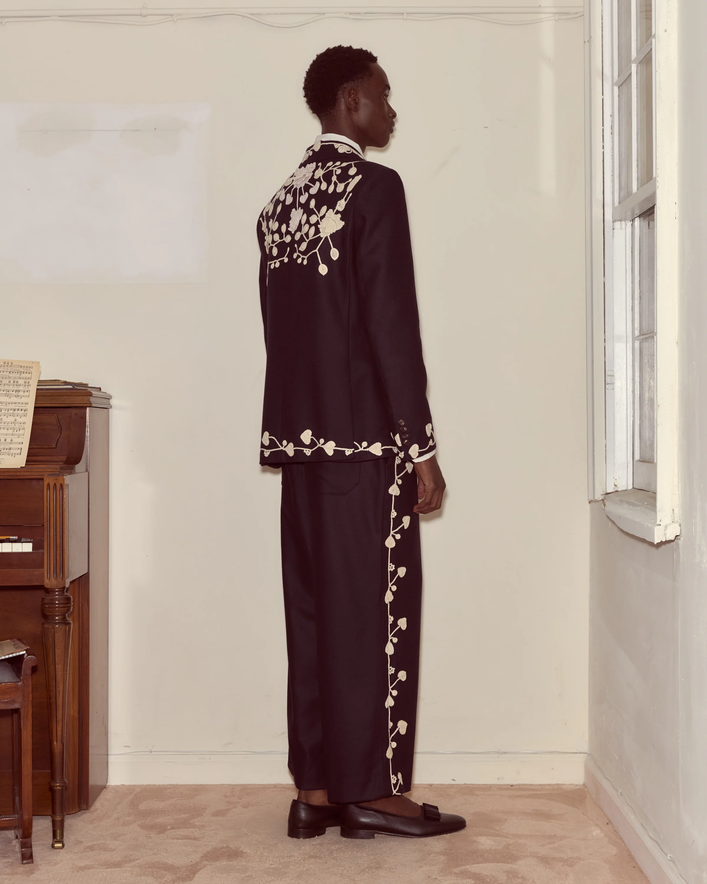 Snowdrop Appliqué Suit Jacket - Navy - Image 3