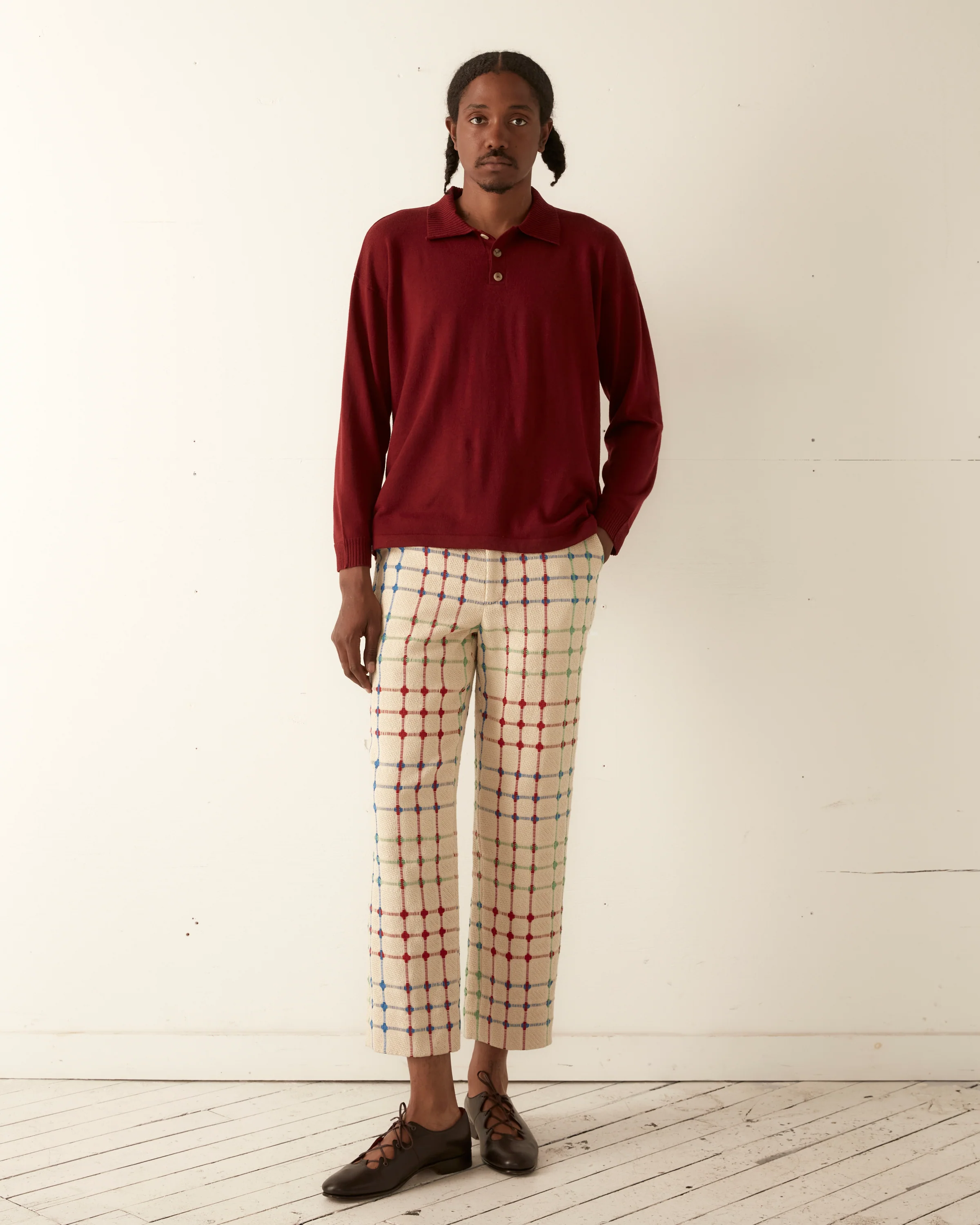 Solid Cycling Polo - Maroon - Image 2