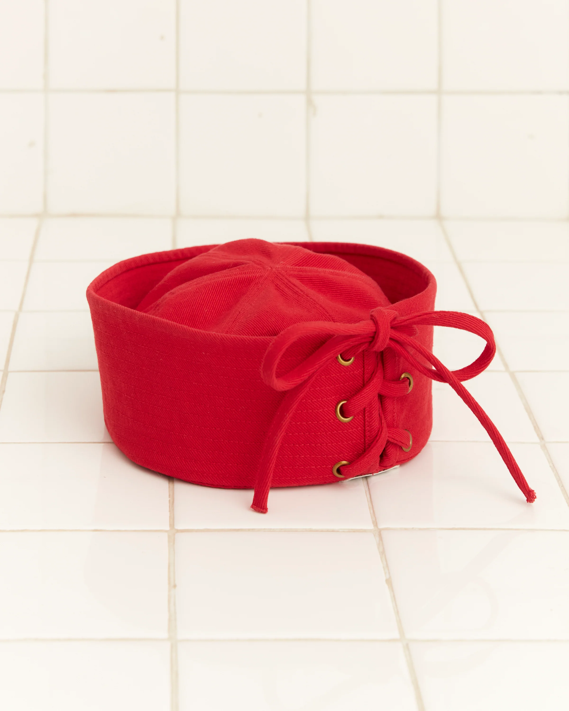 Spring Twill Sailor Cap - Red - Image 3