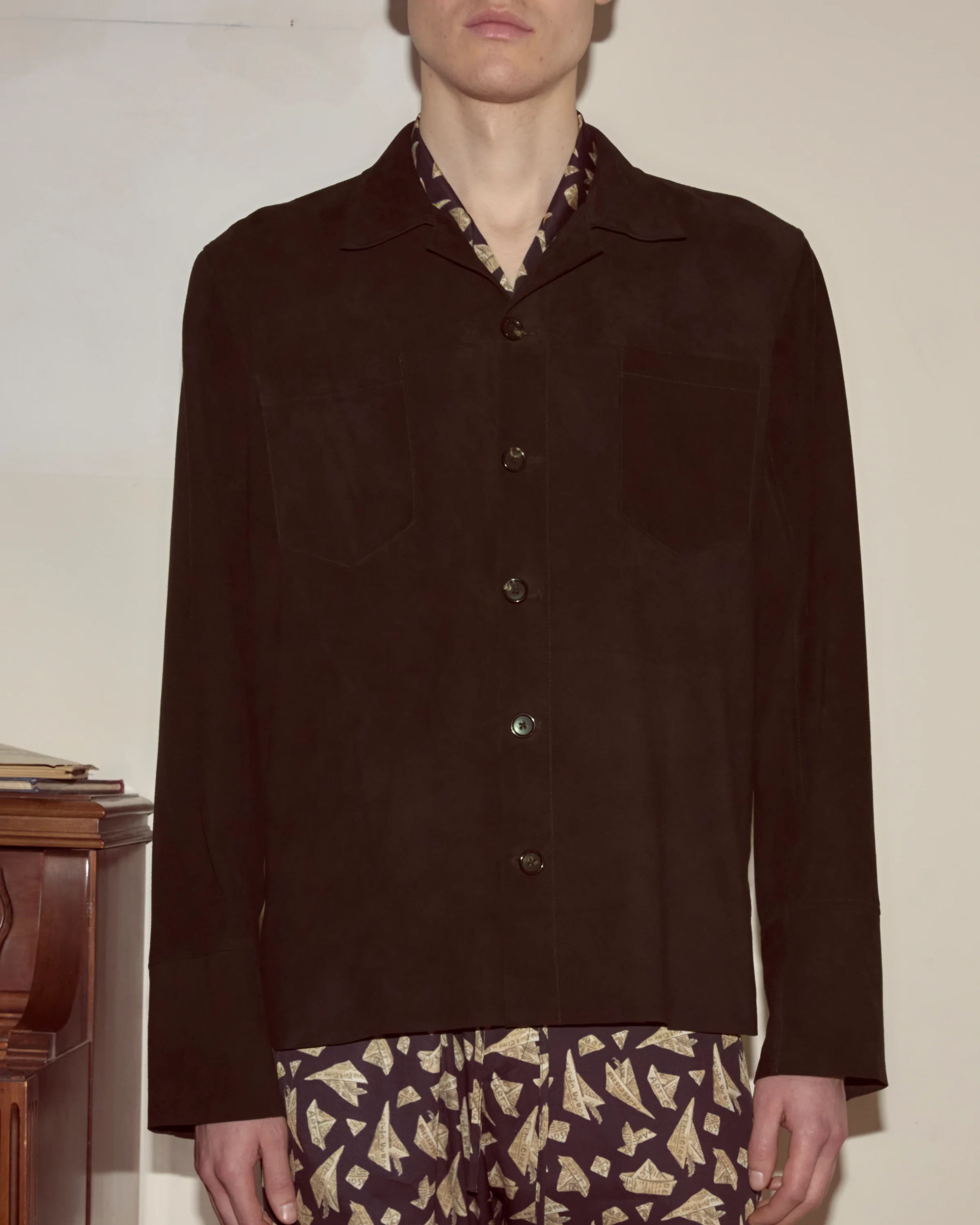 Suede Overshirt - Black - Image 2