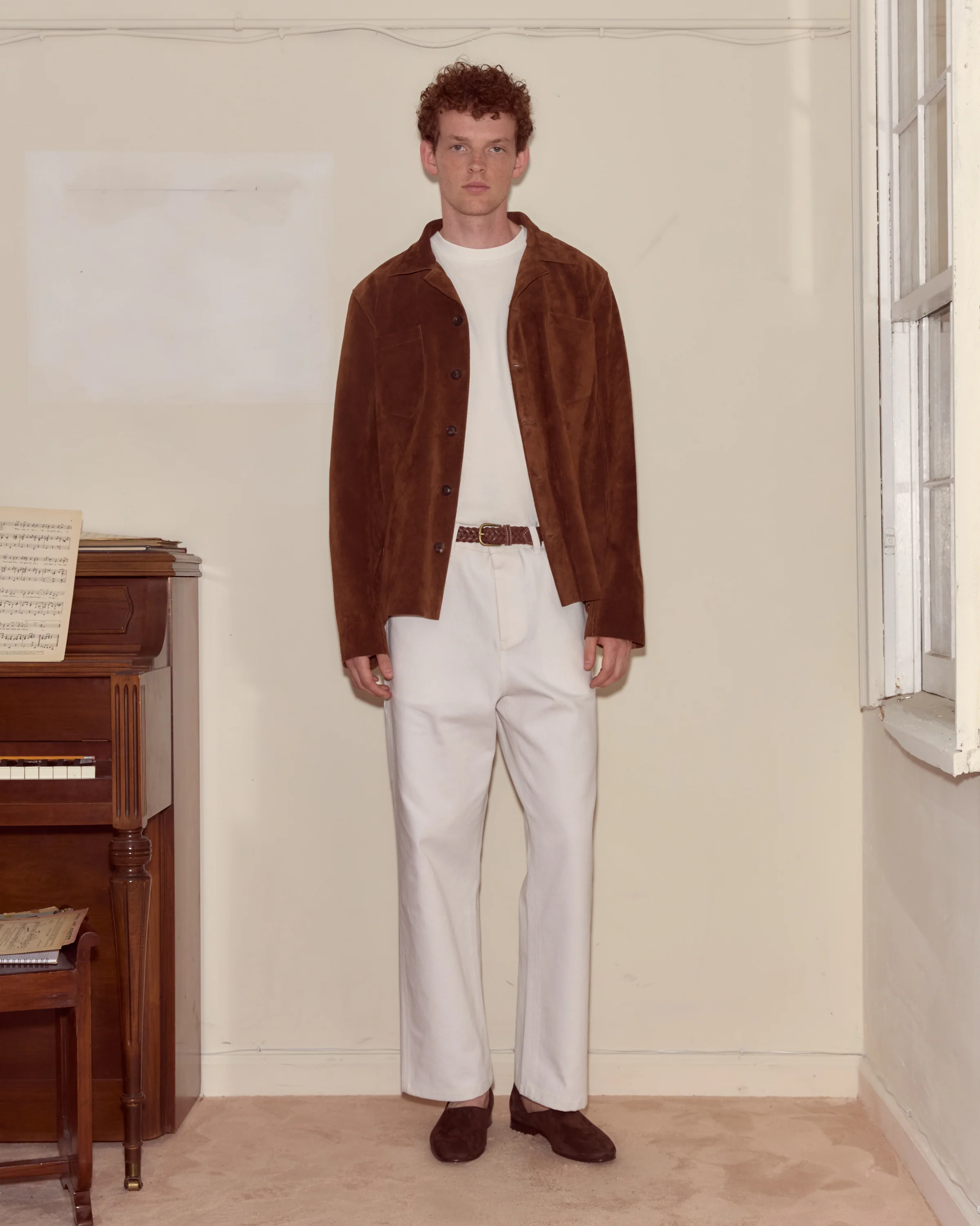 Suede Overshirt - Brown
