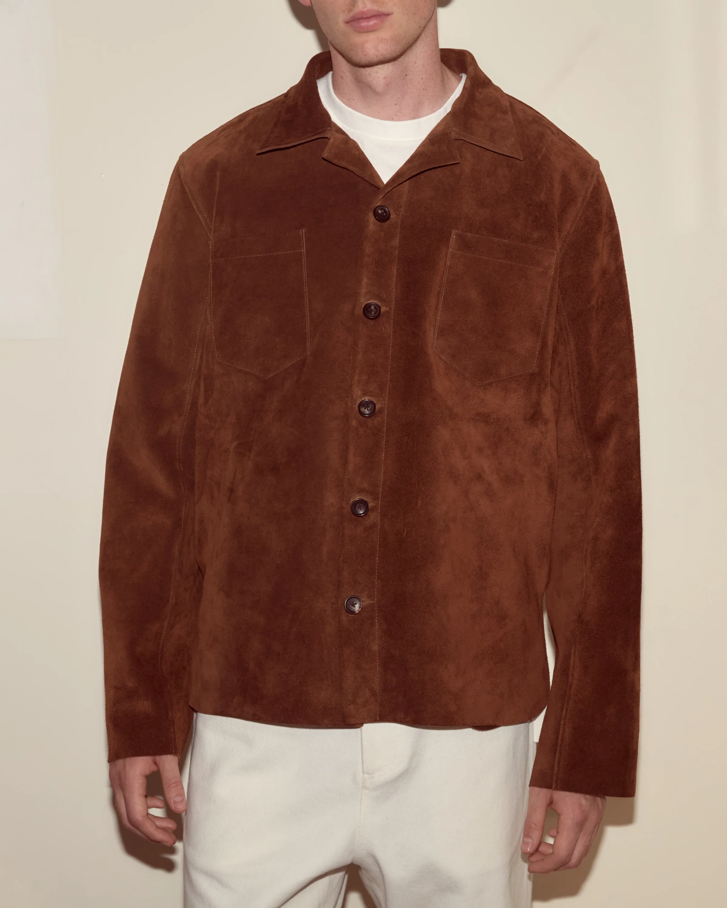 Suede Overshirt - Brown - Image 2