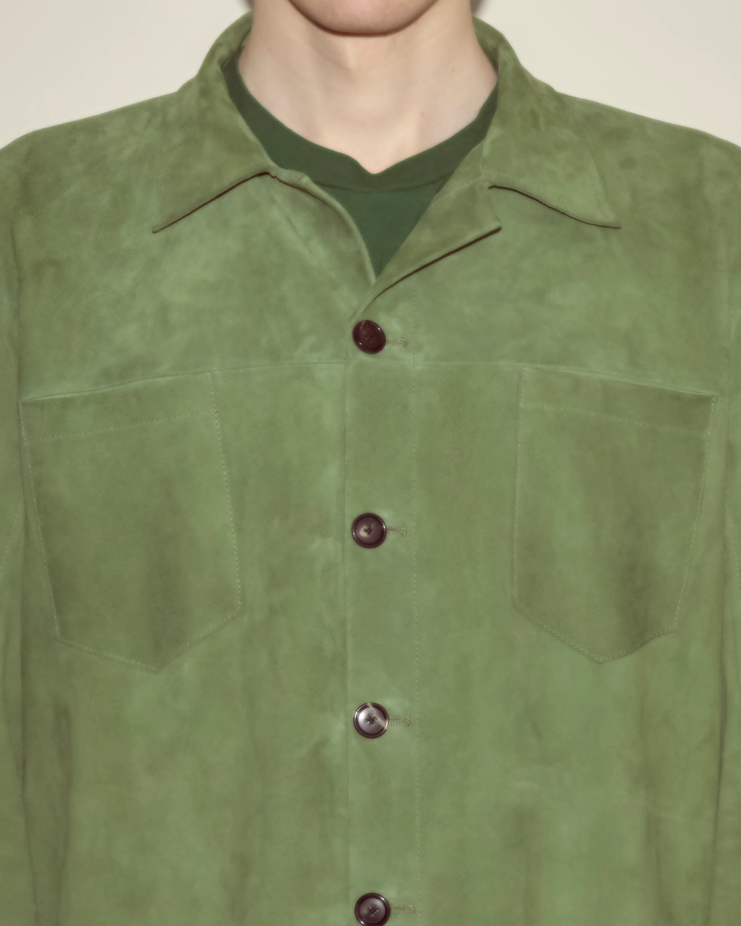 Suede Overshirt - Green - Image 2