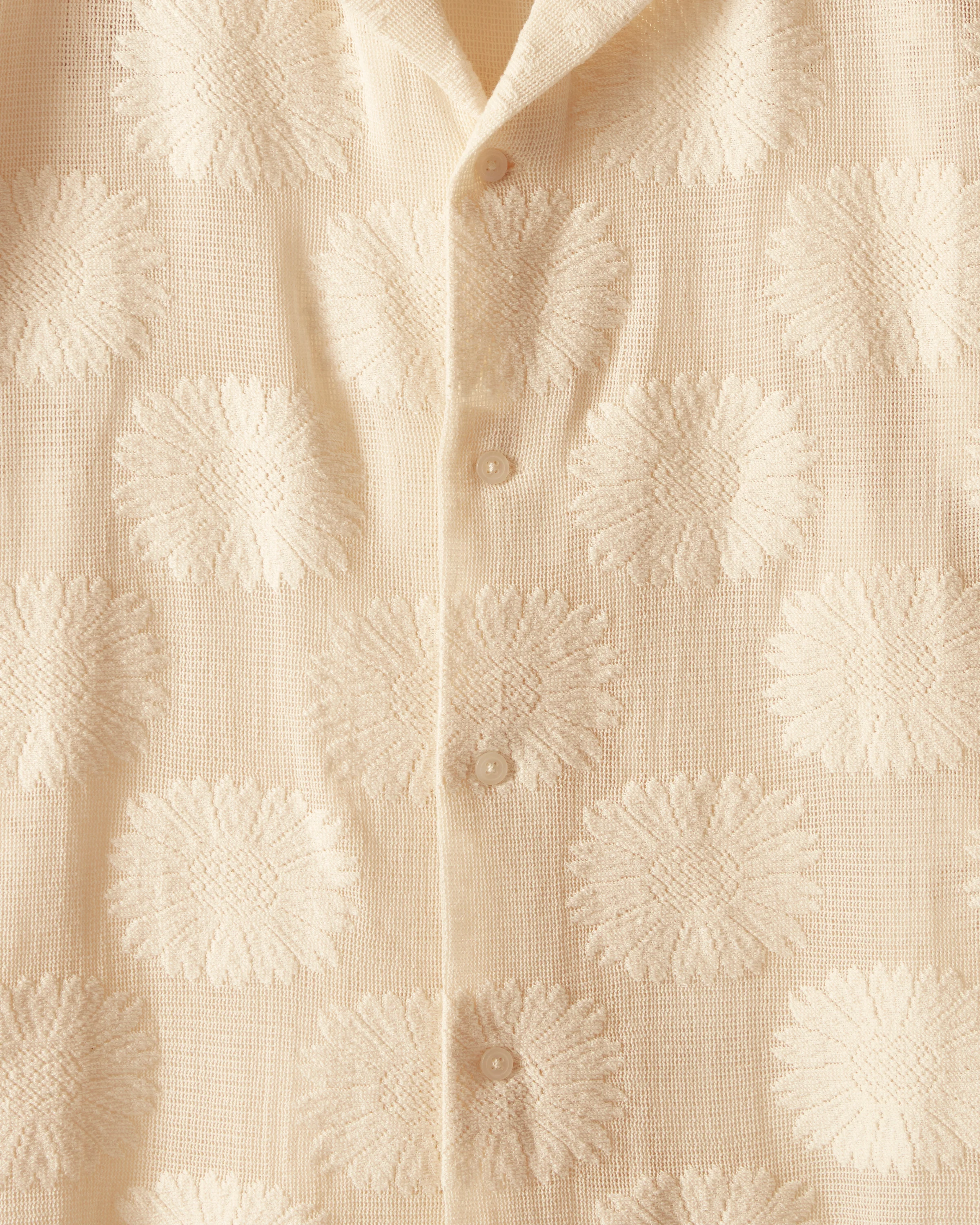 Sunflower Lace Short Sleeve Shirt - Ecru - Image 3