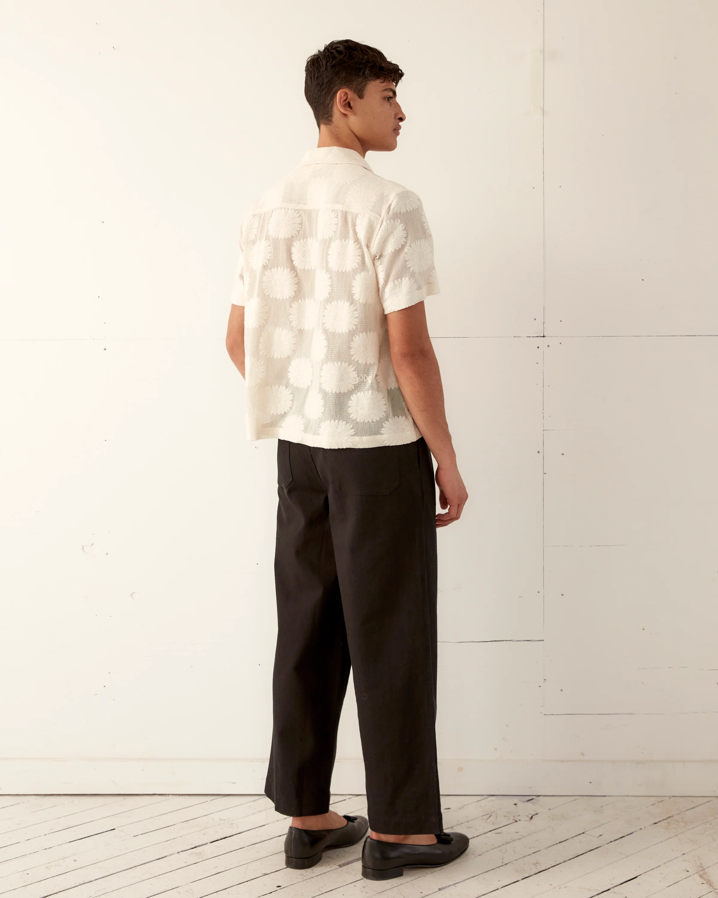 Sunflower Lace Short Sleeve Shirt - Ecru - Image 4