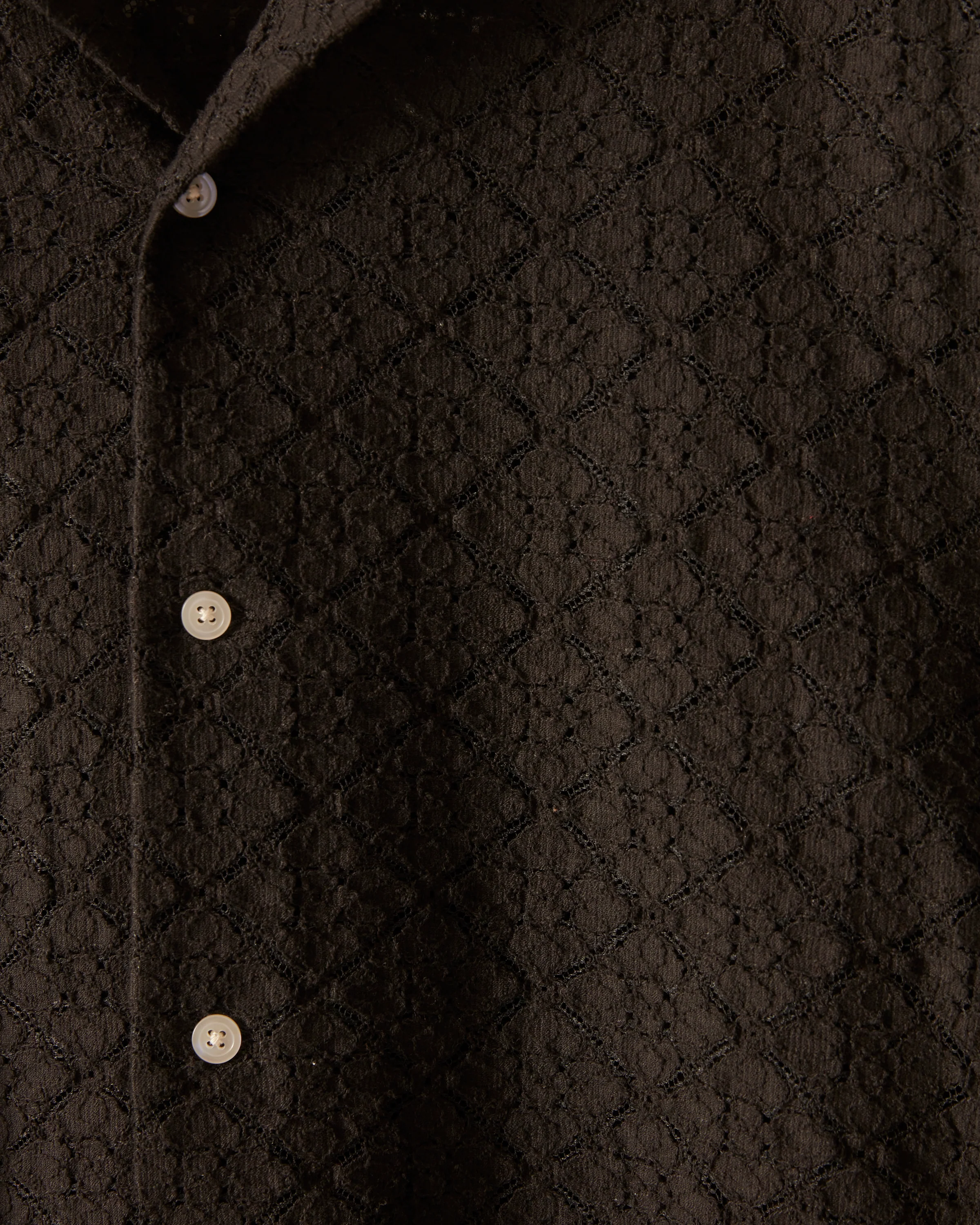 Tile Lace Long Sleeve Shirt - Black - Image 3