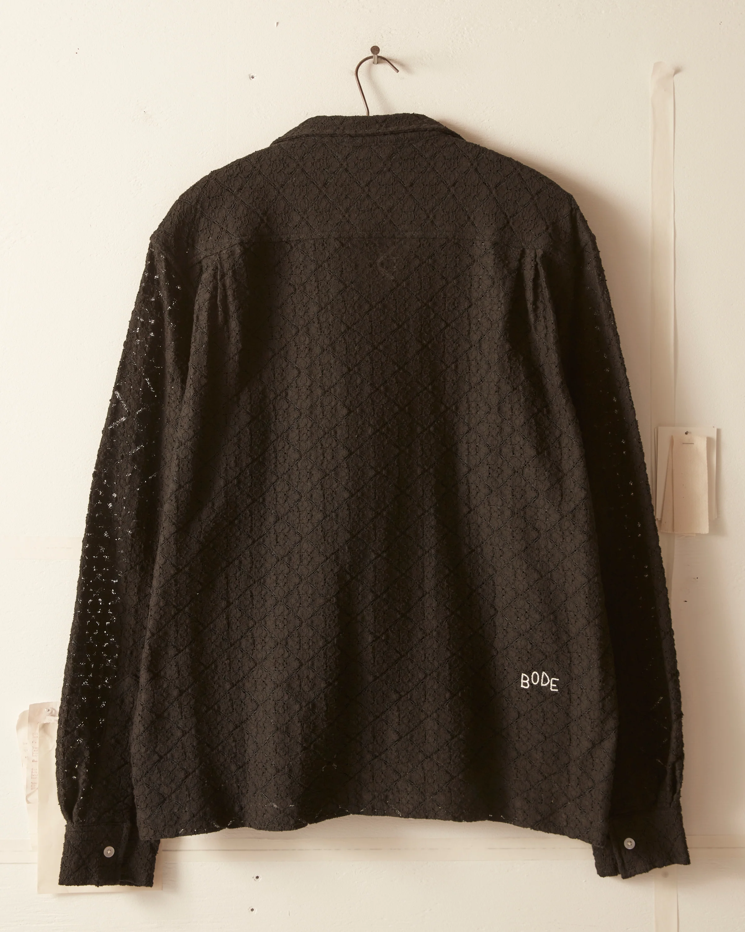 Tile Lace Long Sleeve Shirt - Black - Image 5
