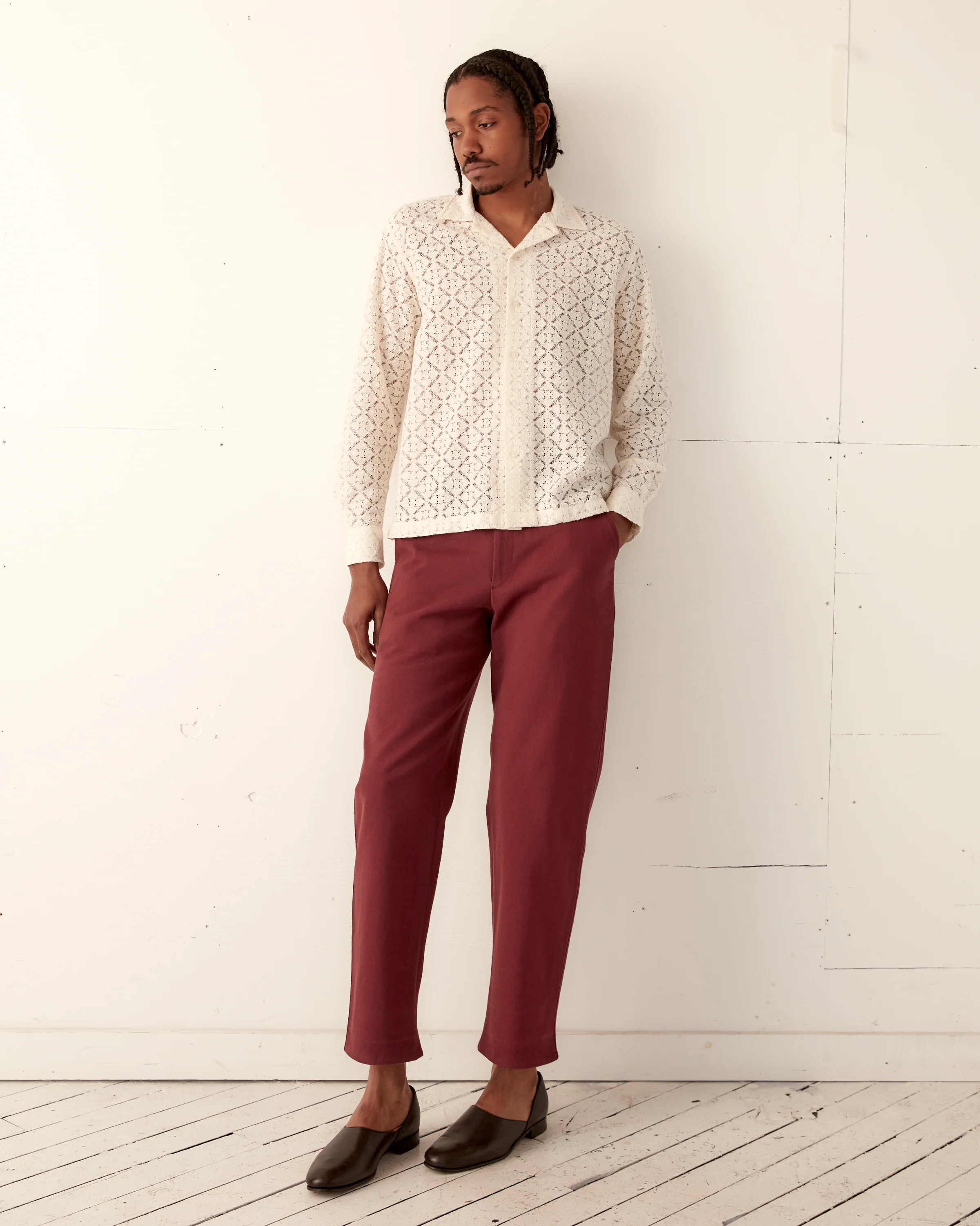 Tile Lace Long Sleeve Shirt - Ecru - Image 2