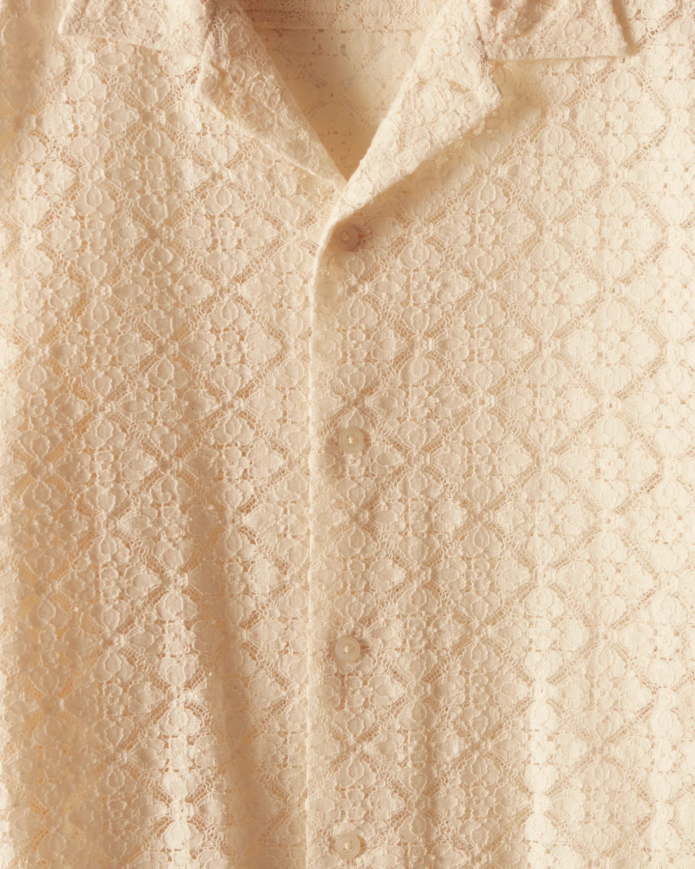 Tile Lace Long Sleeve Shirt - Ecru - Image 3