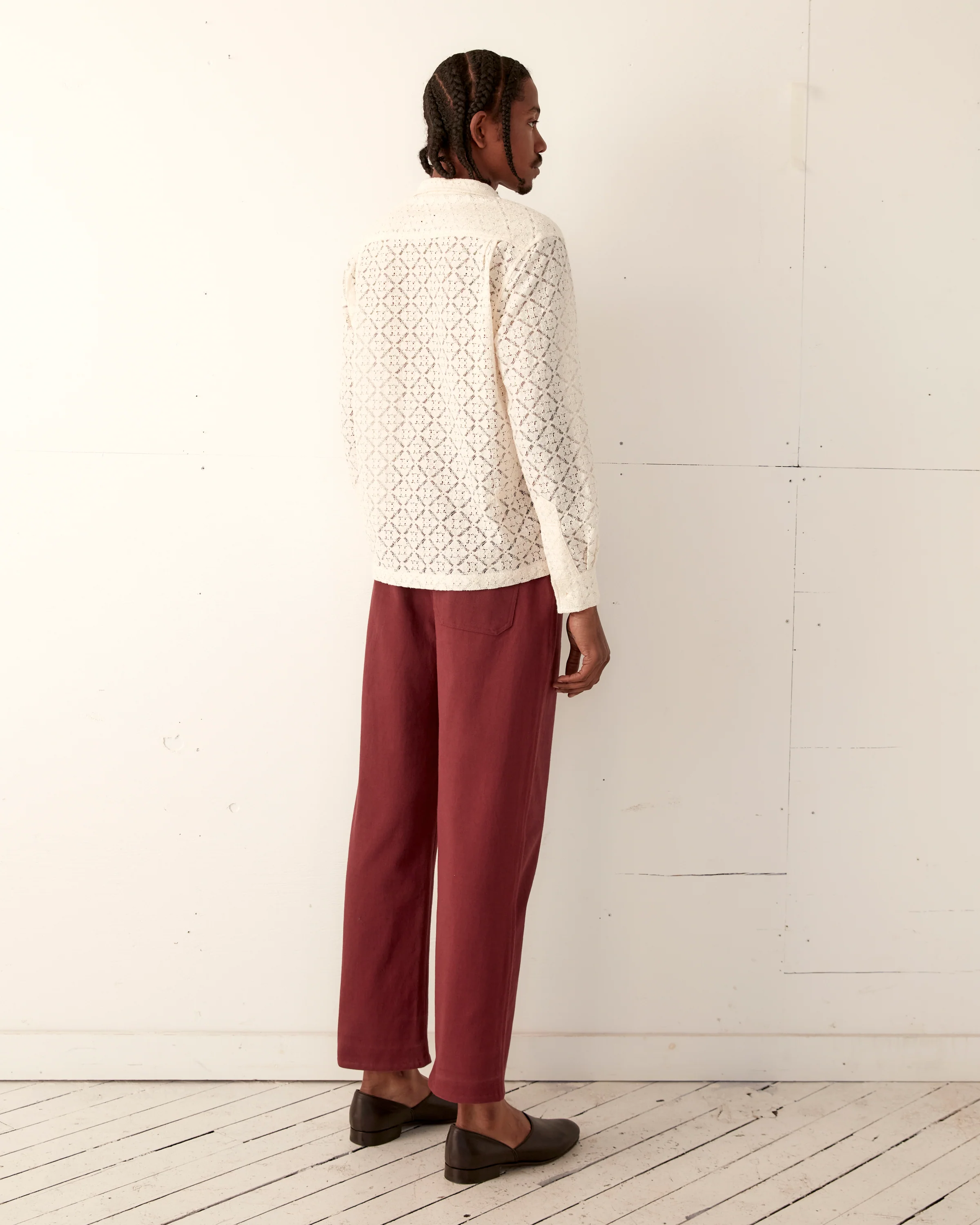 Tile Lace Long Sleeve Shirt - Ecru - Image 4