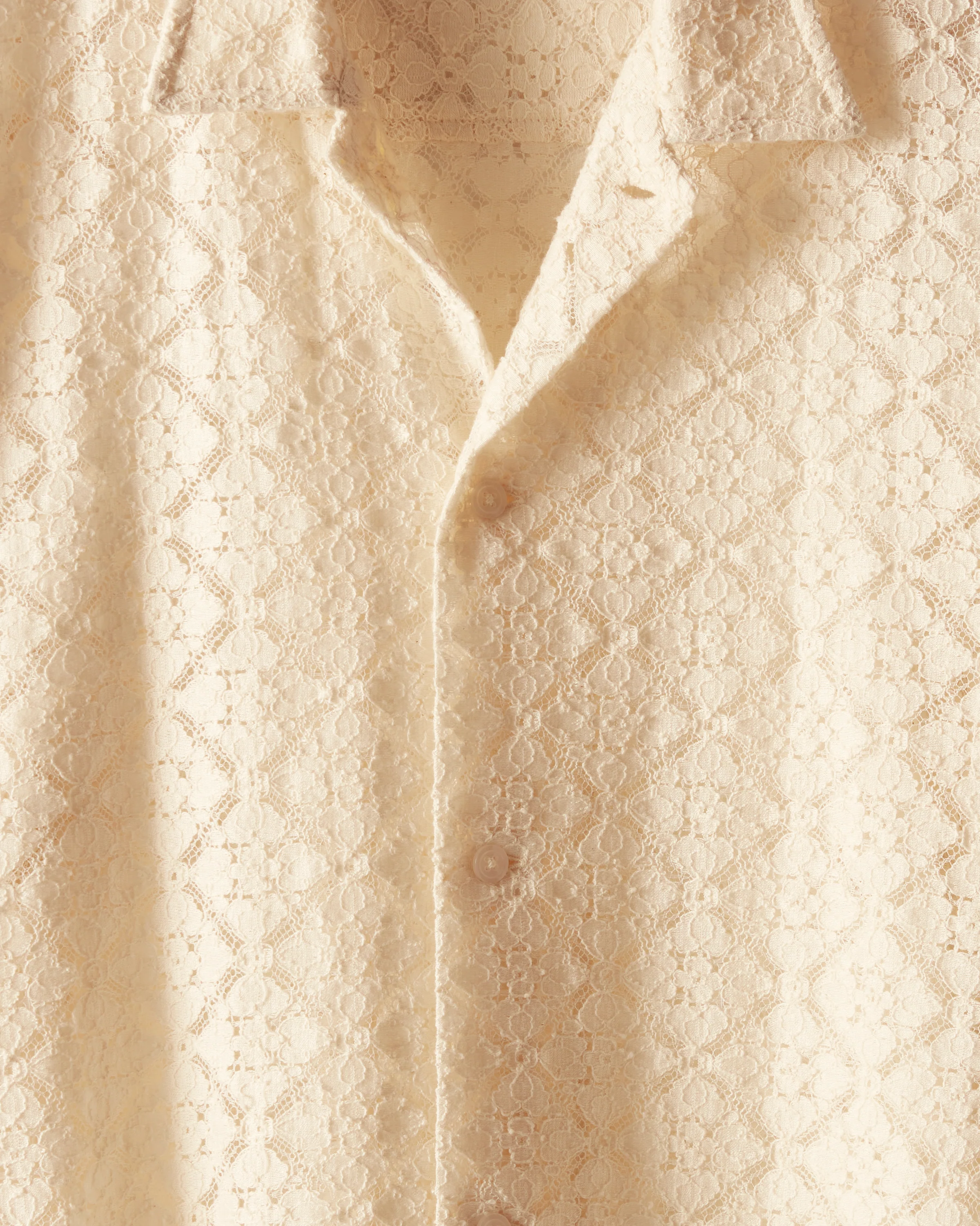 Tile Lace Short Sleeve Shirt - Ecru