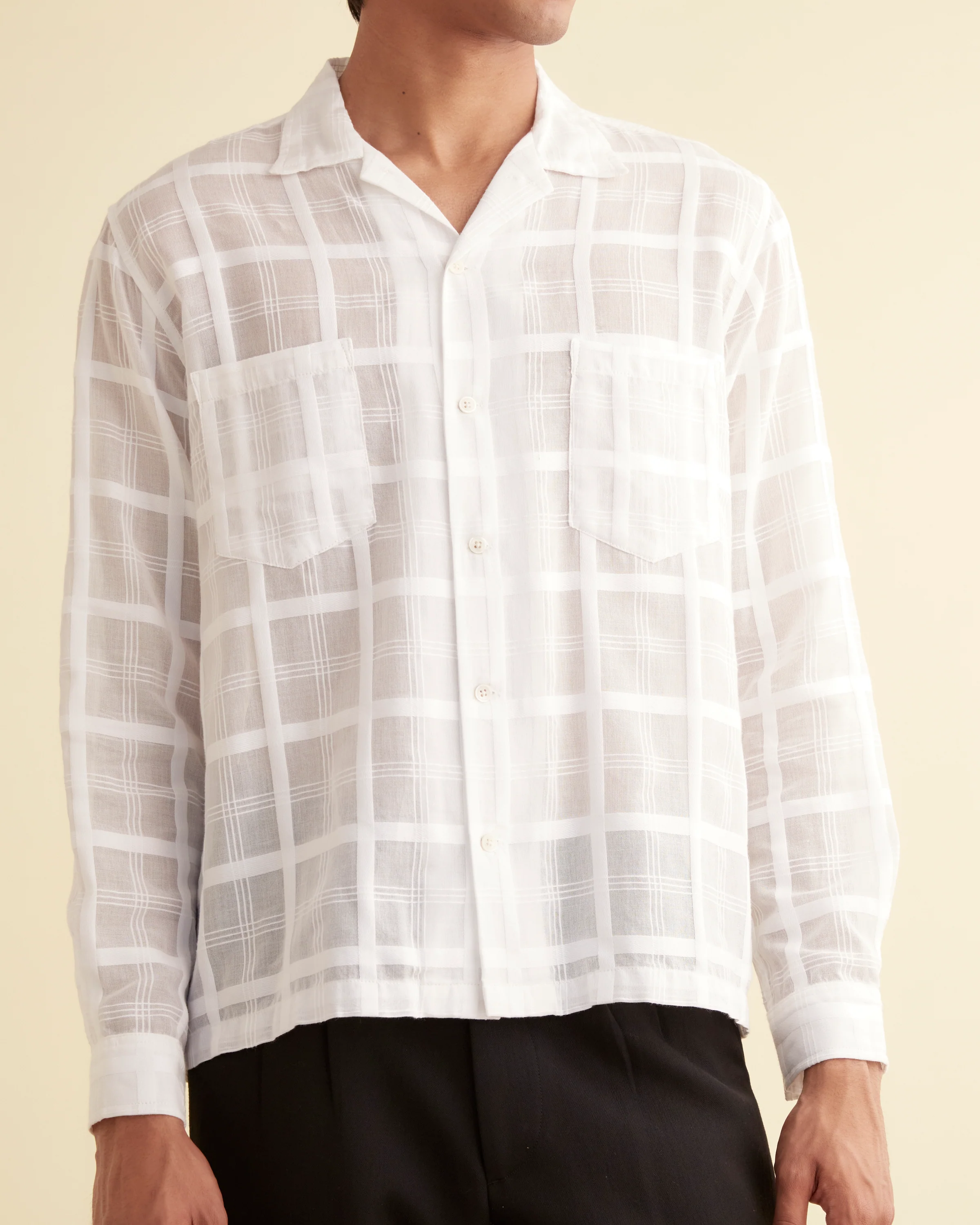 Tonal Plaid Long Sleeve Shirt - Image 2