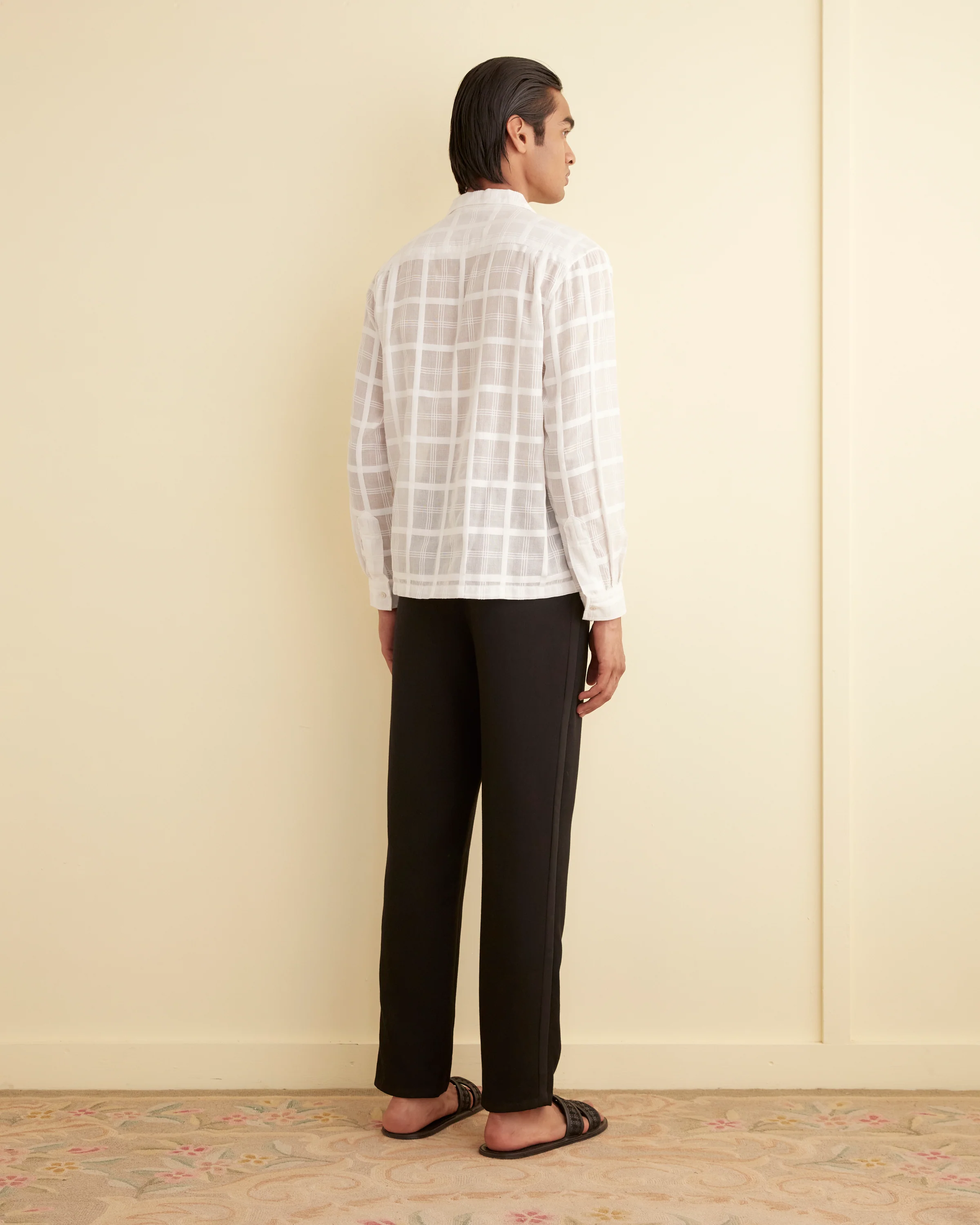 Tonal Plaid Long Sleeve Shirt - Image 3