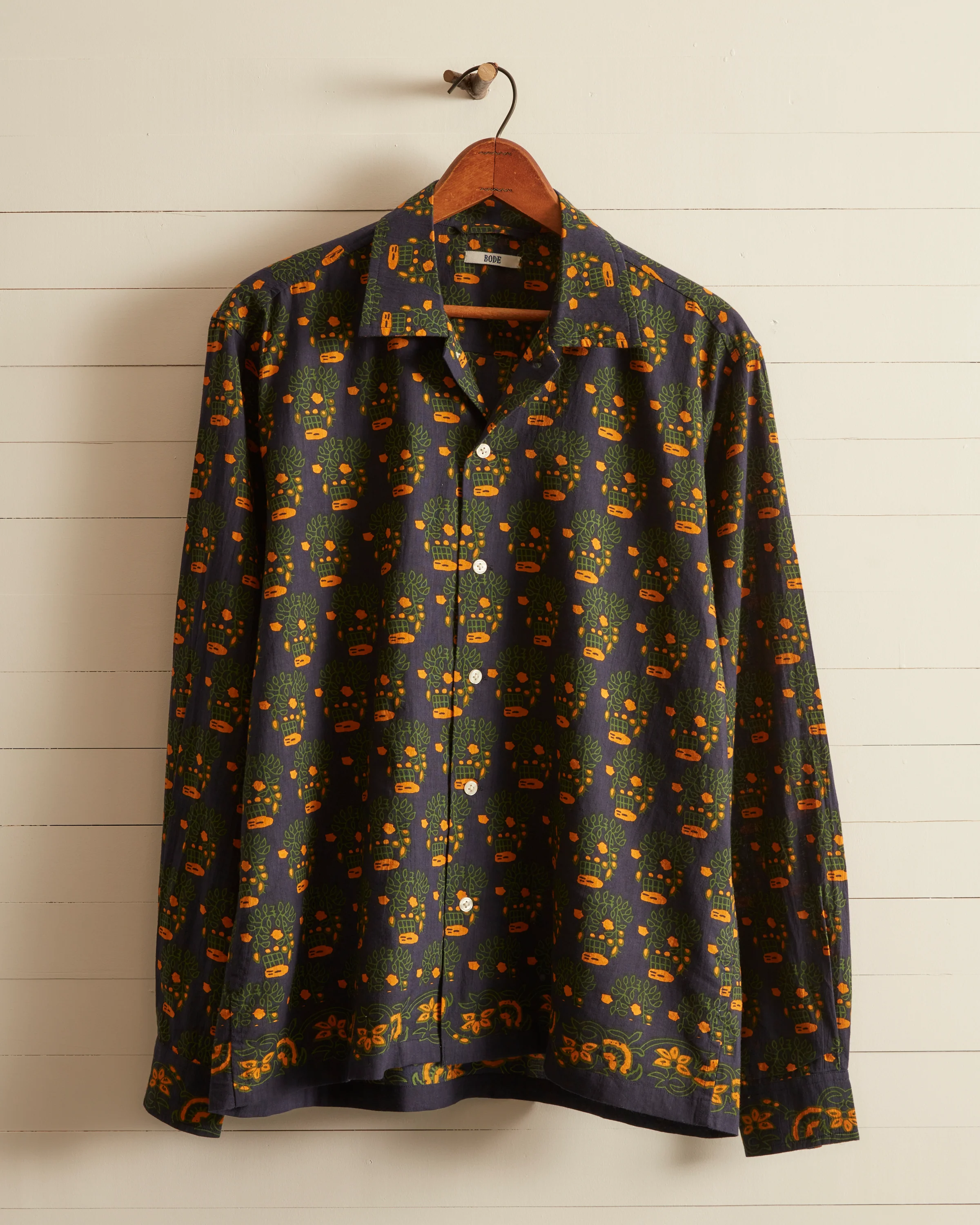 Trellis Block Print Long Sleeve Shirt