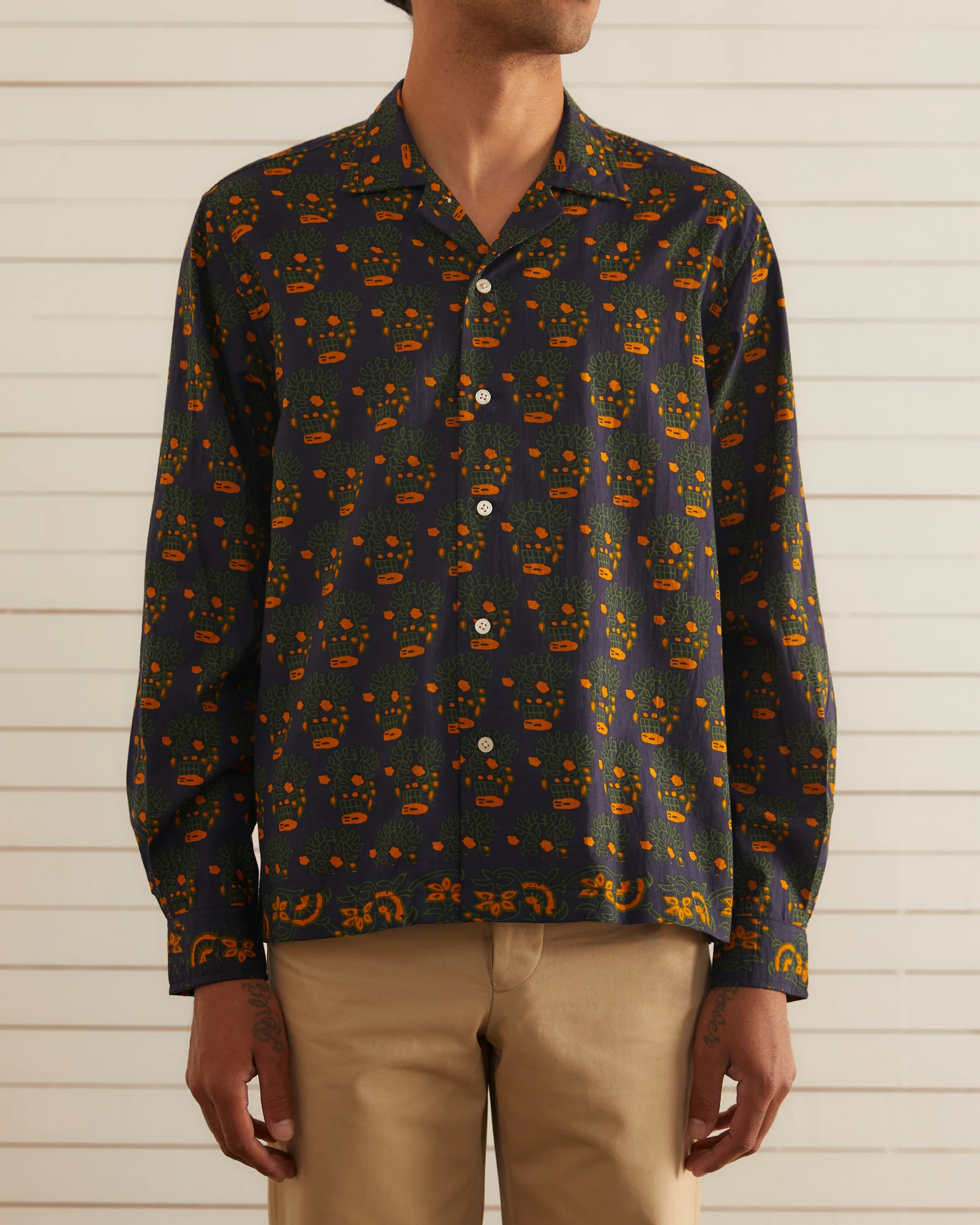 Trellis Block Print Long Sleeve Shirt - Image 2