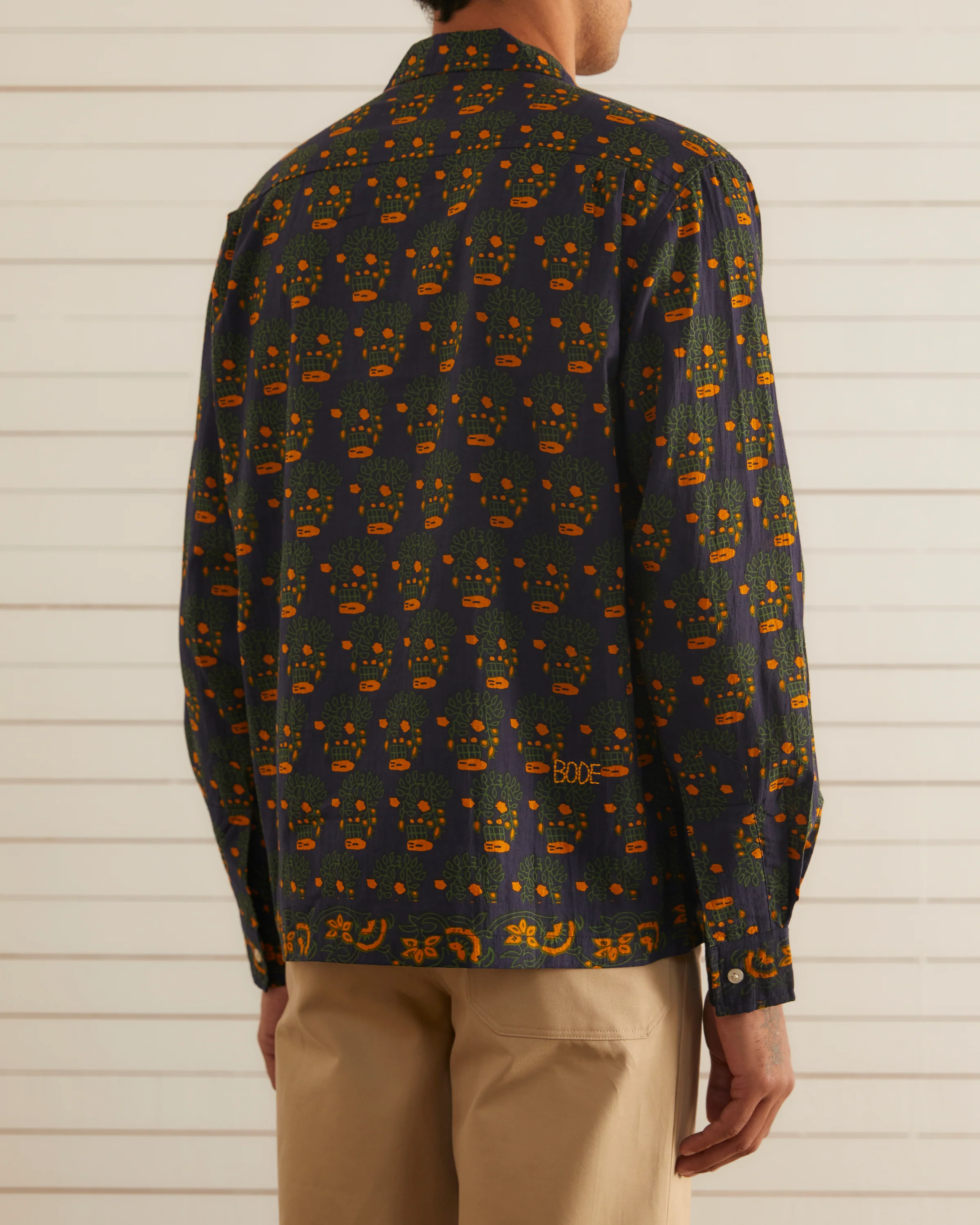Trellis Block Print Long Sleeve Shirt - Image 4