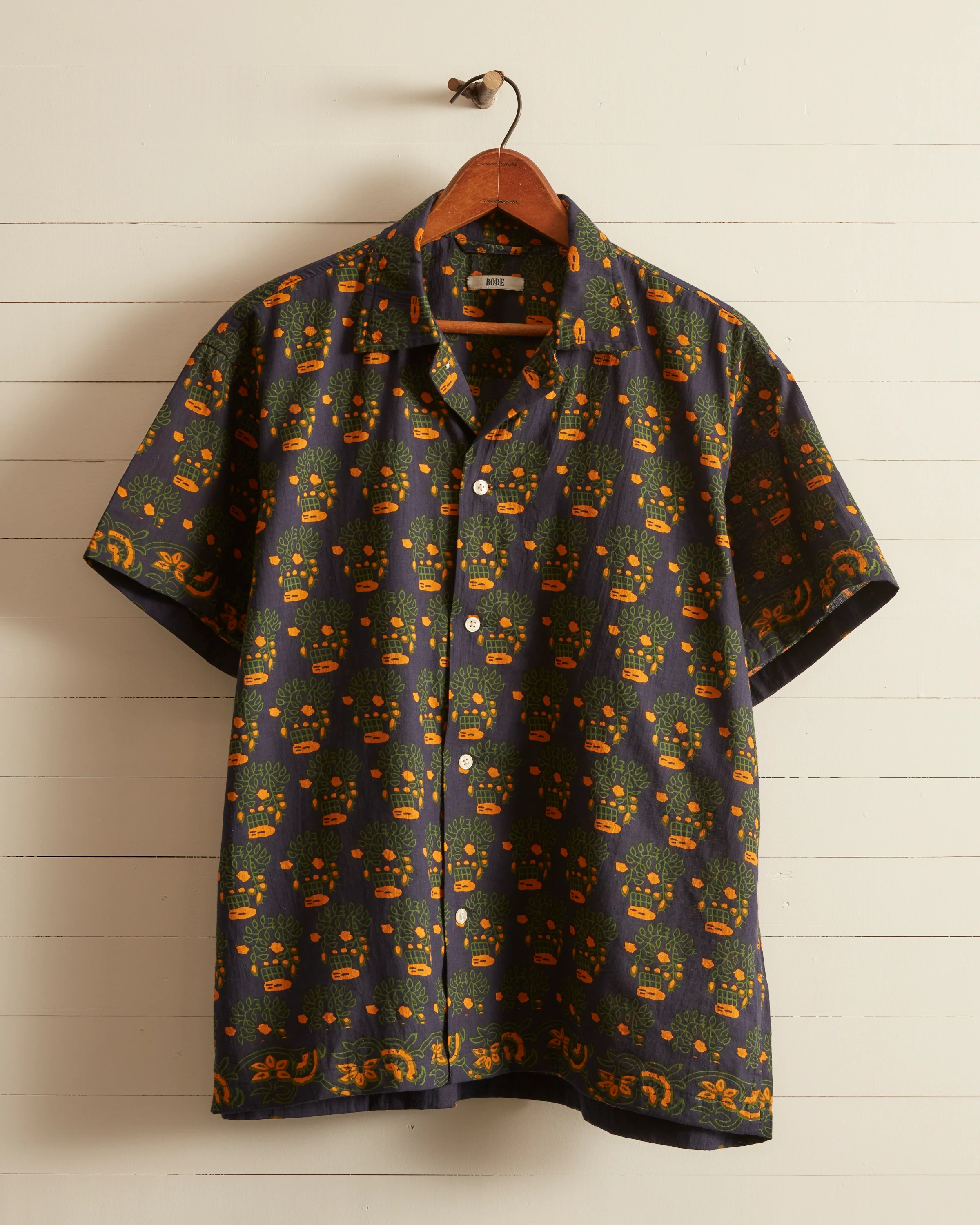 Trellis Block Print Short Sleeve Shirt