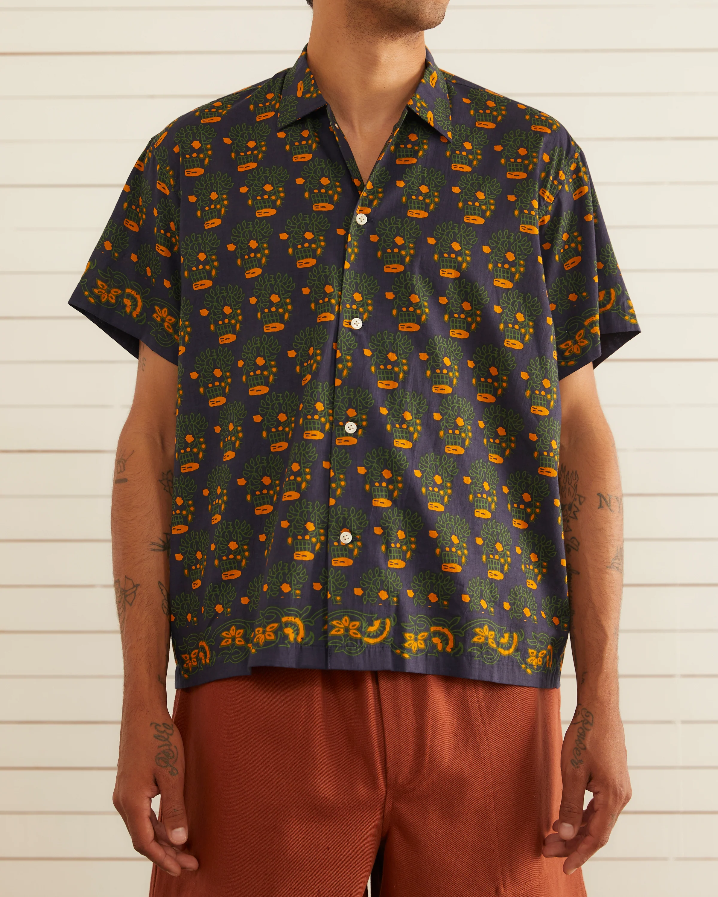 Trellis Block Print Short Sleeve Shirt - Image 2