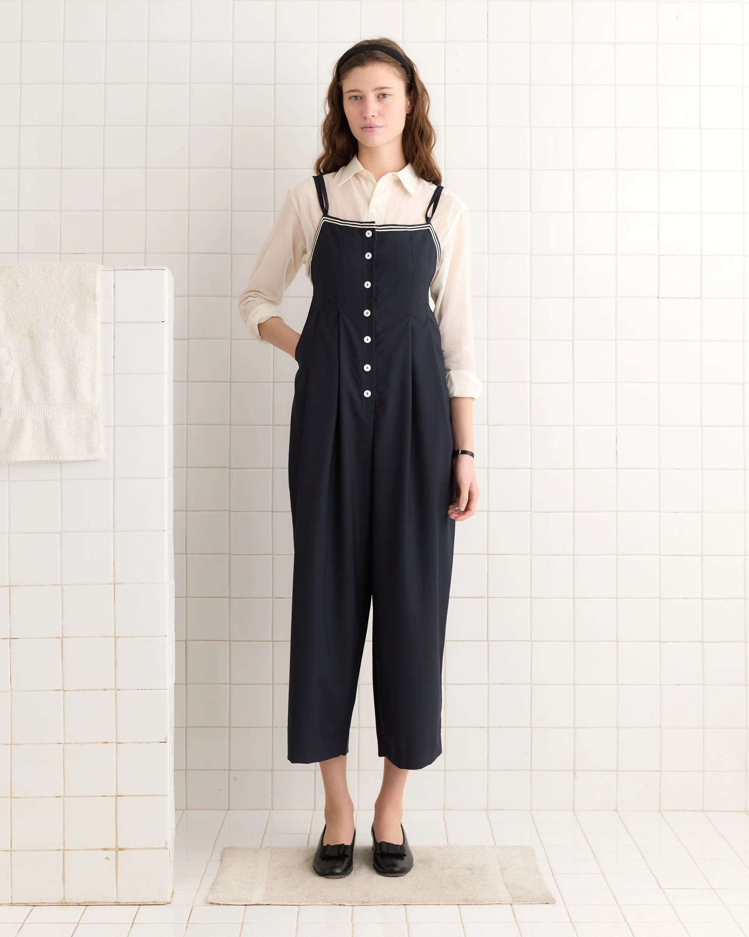 Trimmed Gardner Jumpsuit - Navy