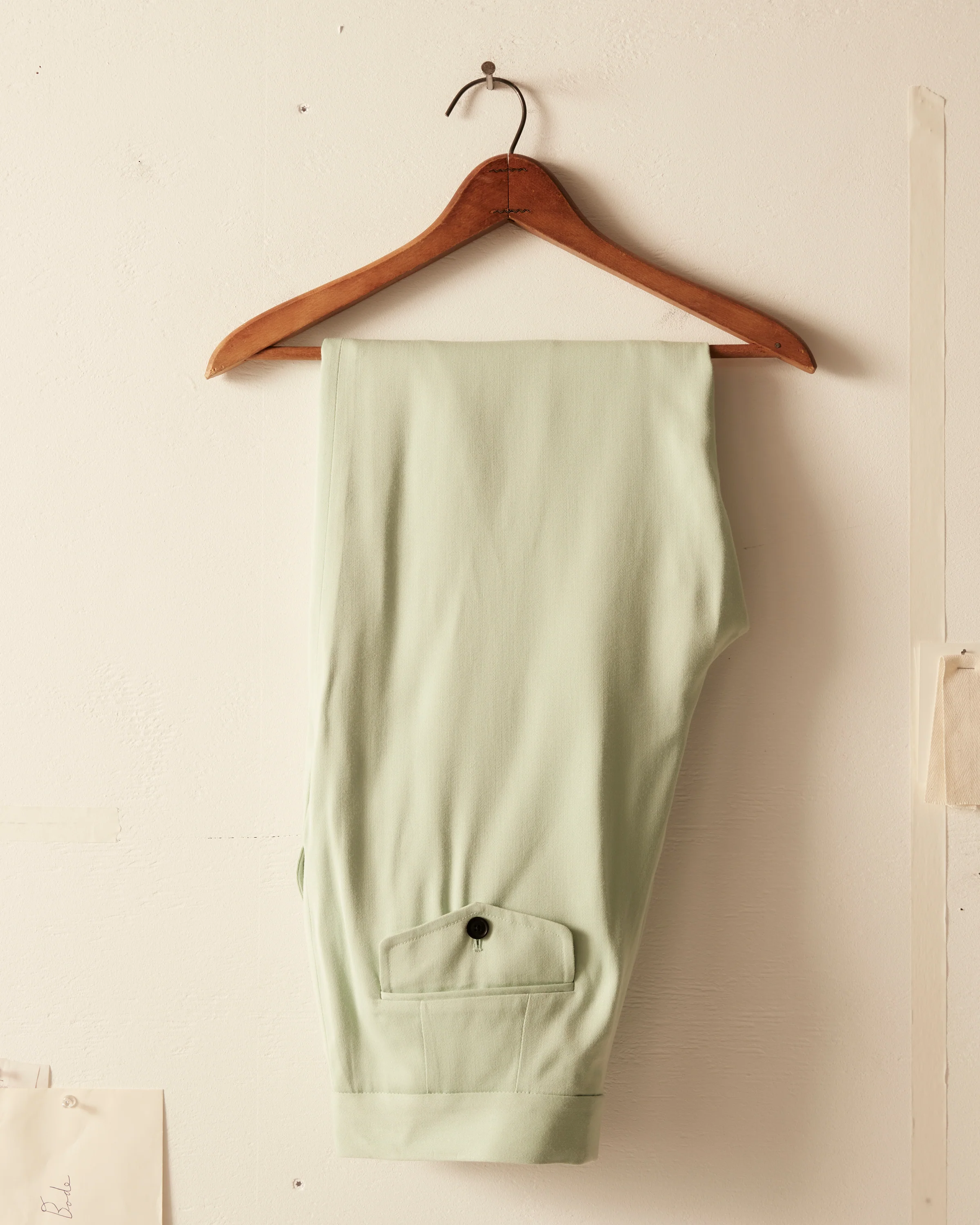 Tropical Wool Double Button Trousers - Mint - Image 2