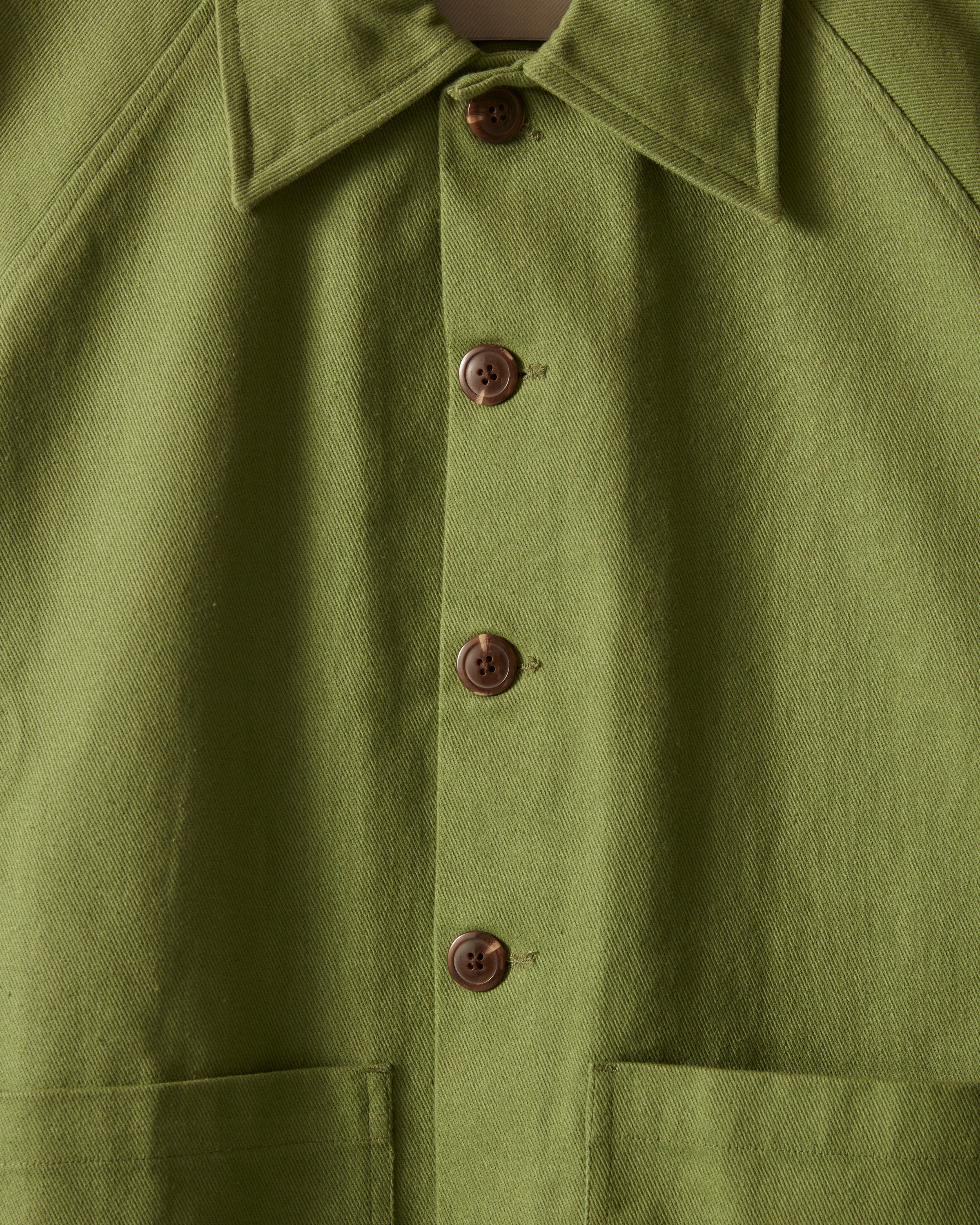 Twill Cropped Car Jacket - Ivy - Image 3