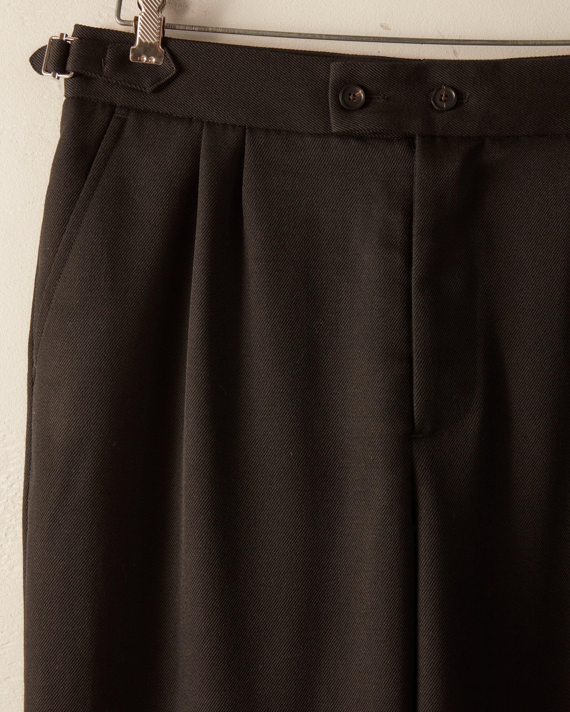 Twill Double Button Trousers - Black - Image 2