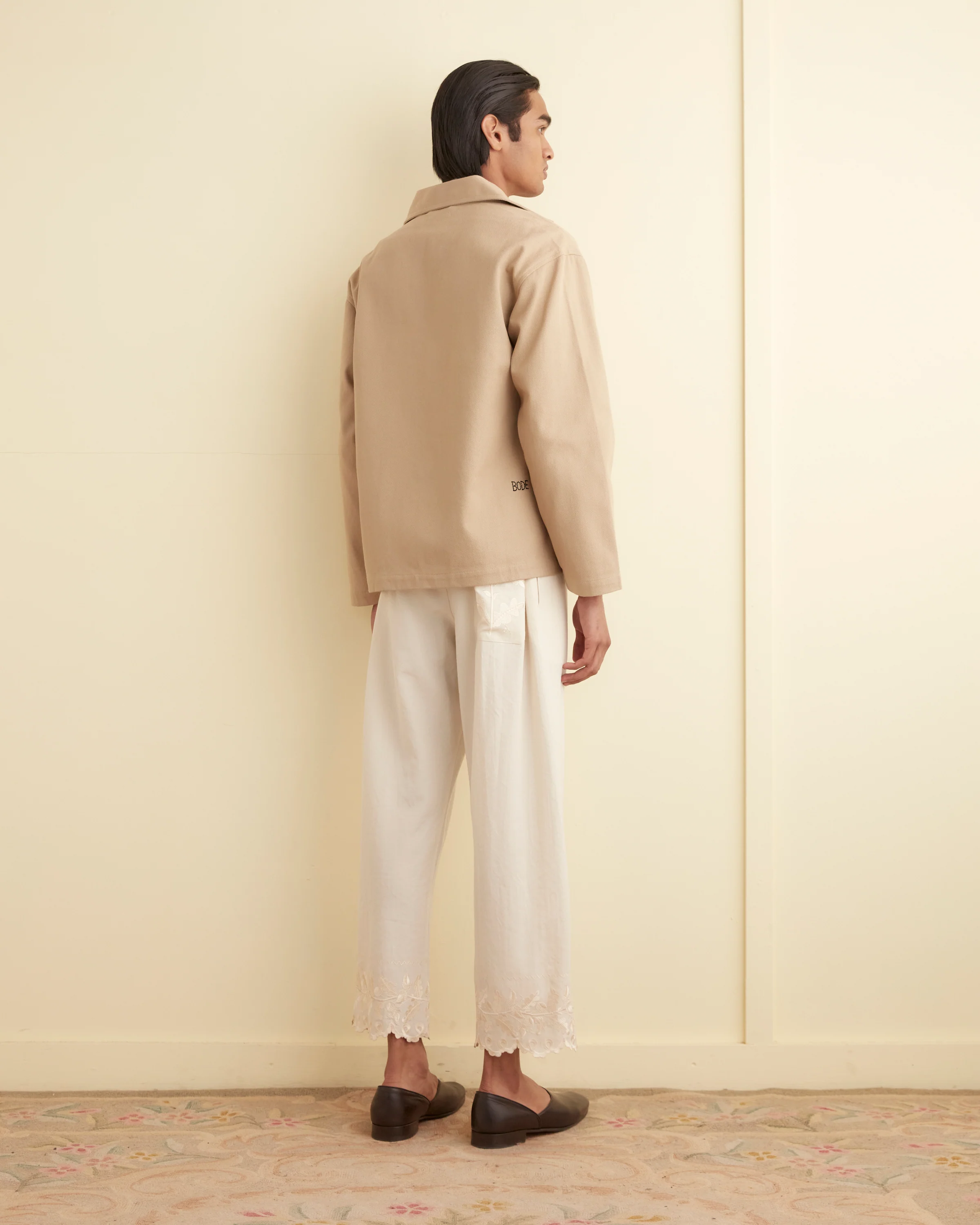 Twill Front Tab Jacket - Khaki - Image 3