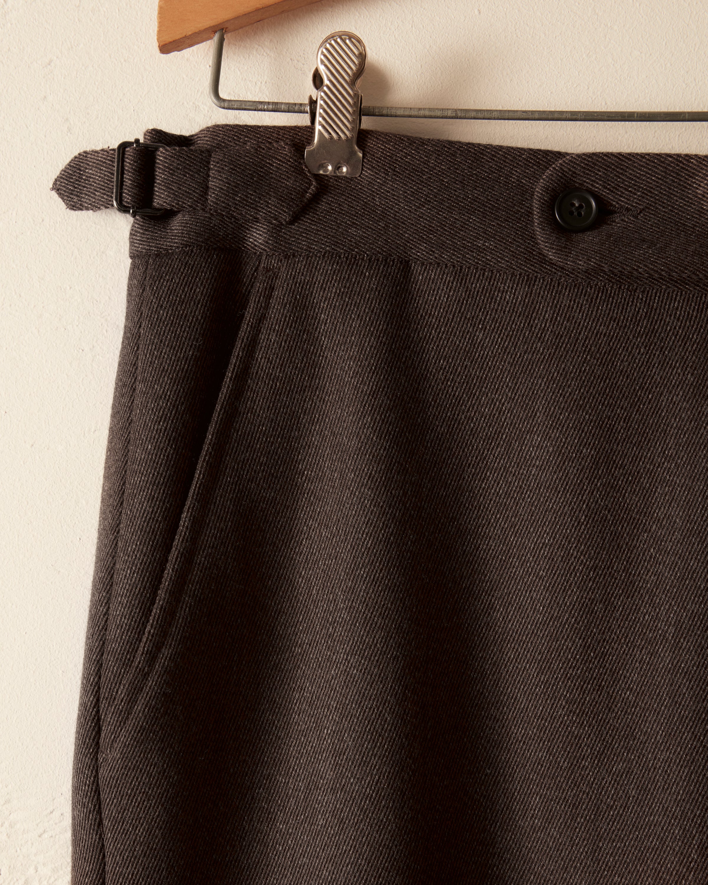 Twill Side-Buckle Trousers - Black - Image 4