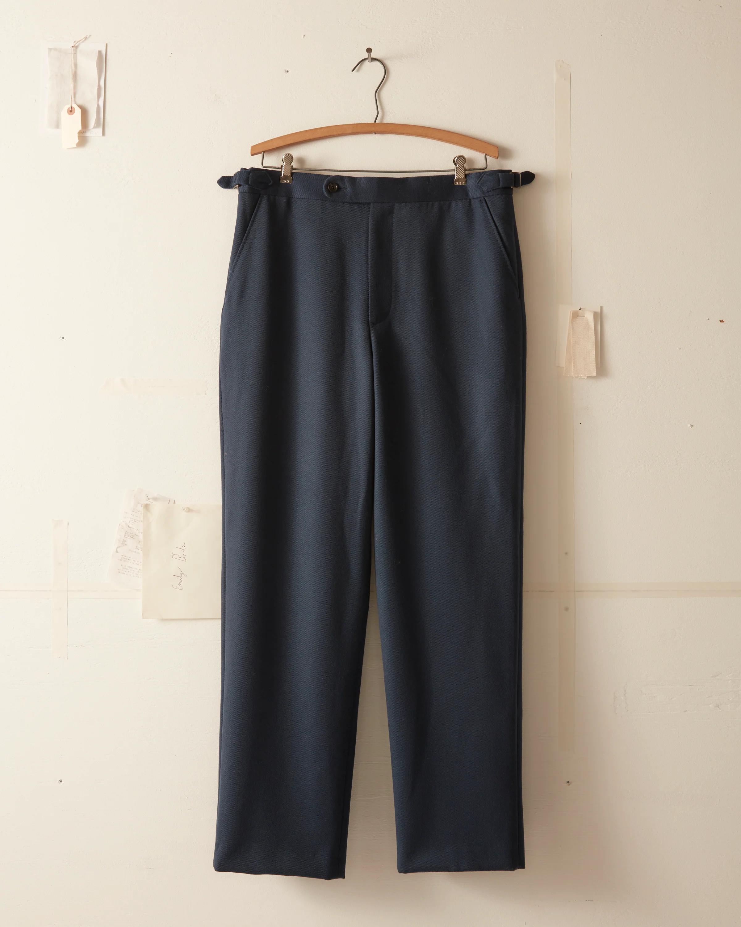 Twill Side-Buckle Trousers - Petrol - Image 3