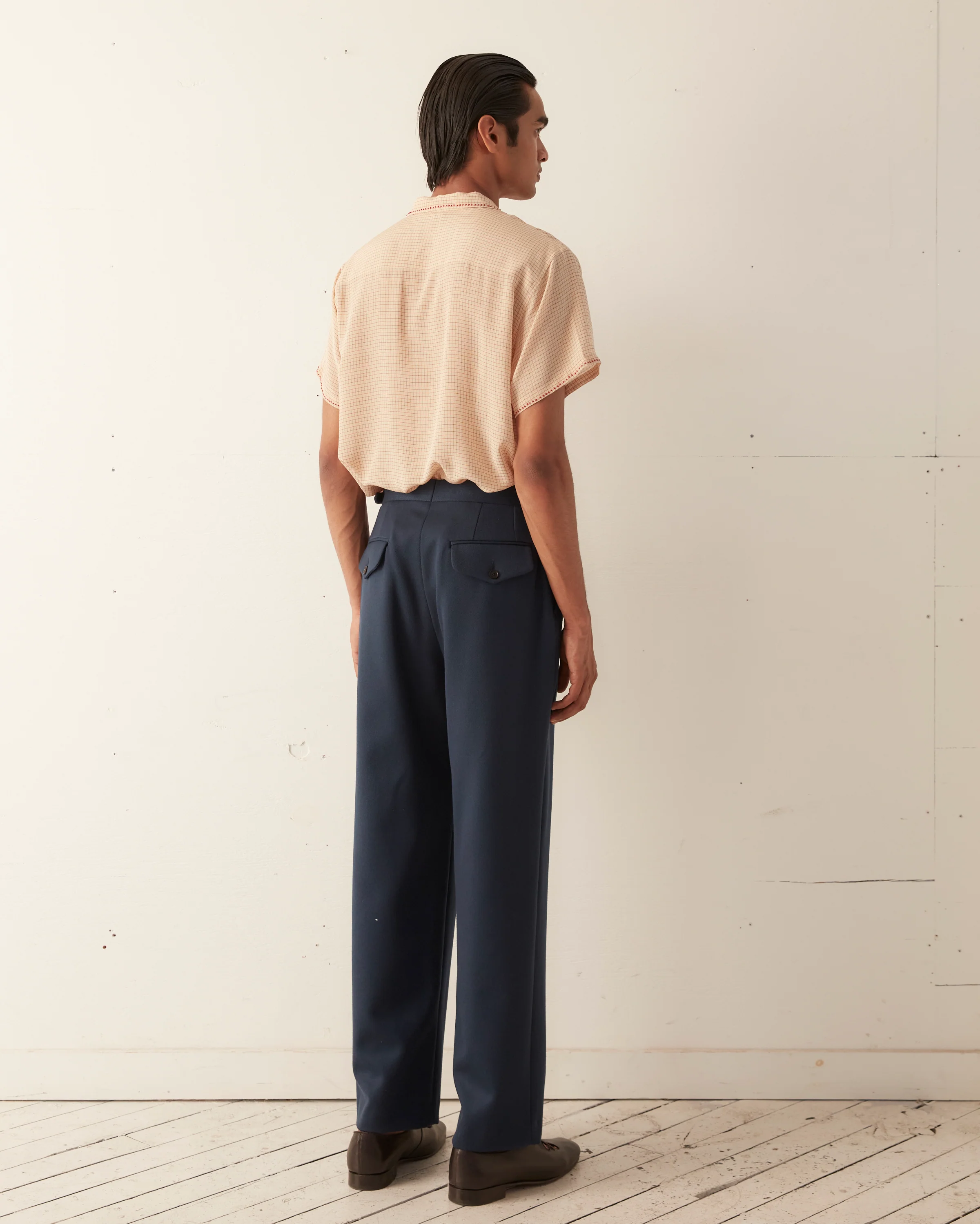 Twill Side-Buckle Trousers - Petrol - Image 5