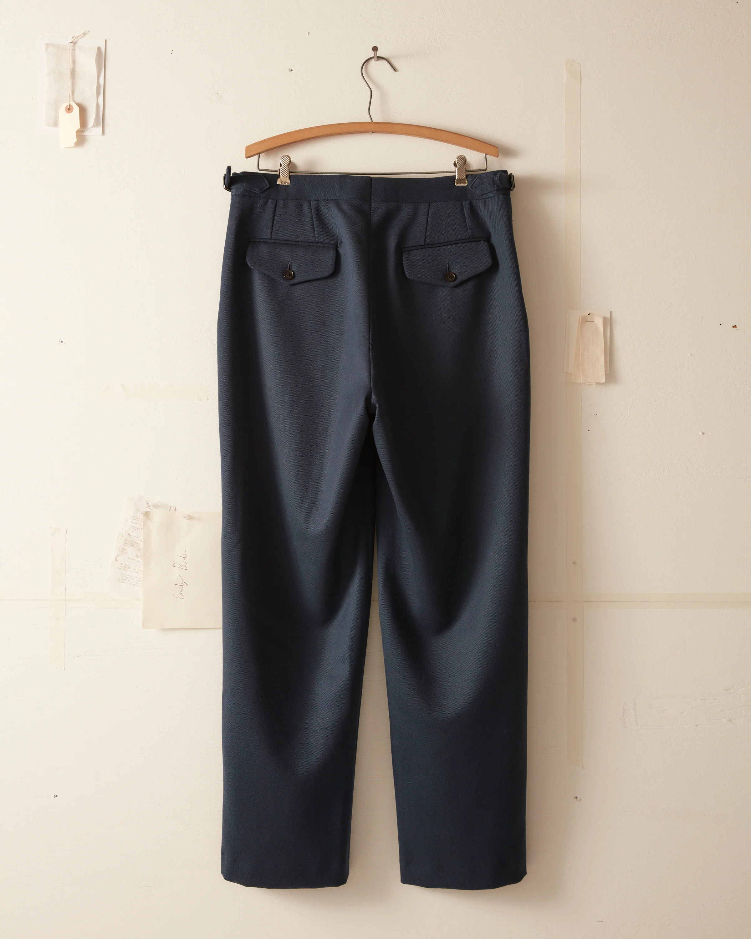 Twill Side-Buckle Trousers - Petrol - Image 6