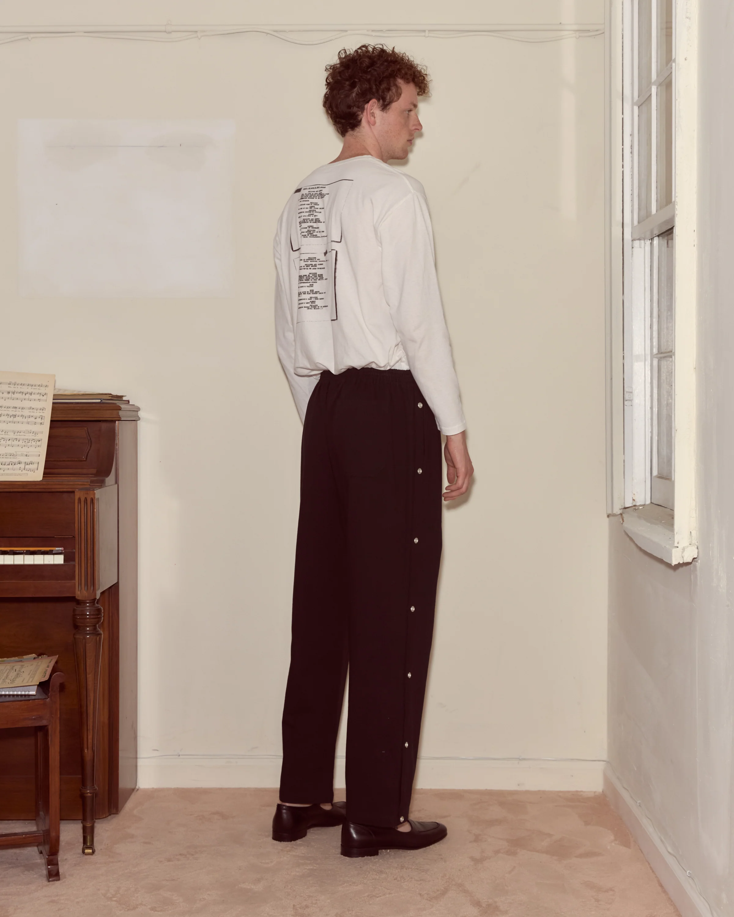 Twill Tear-Away Track Pants - Black - Image 3