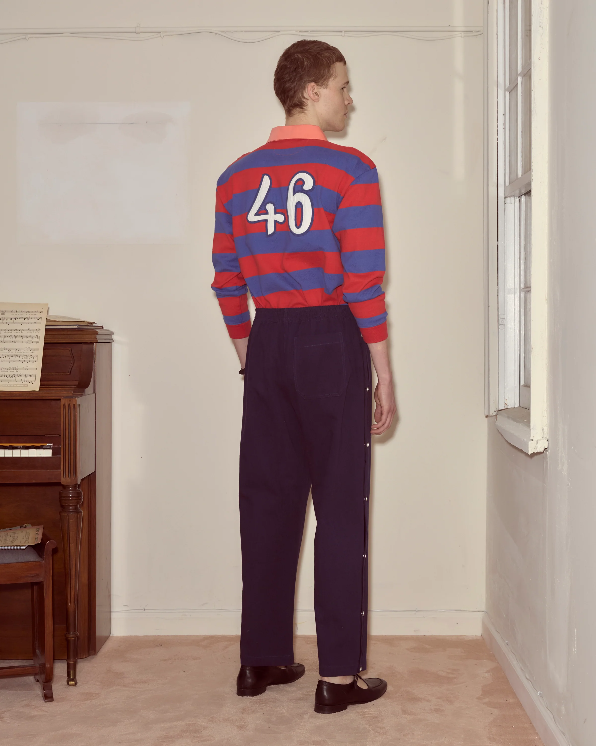 Twill Tear-Away Track Pants - Navy - Image 3