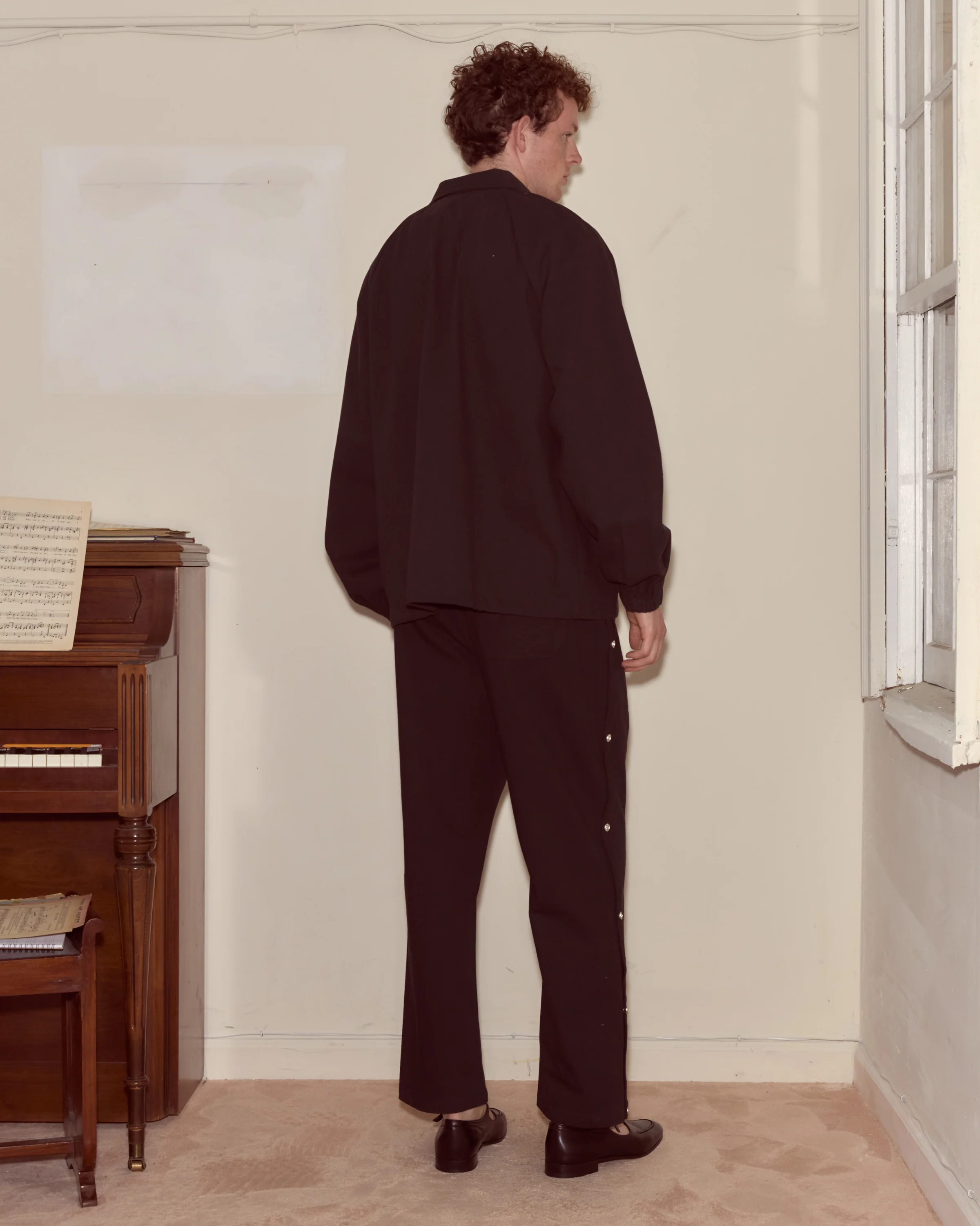 Twill Track Jacket - Black - Image 4