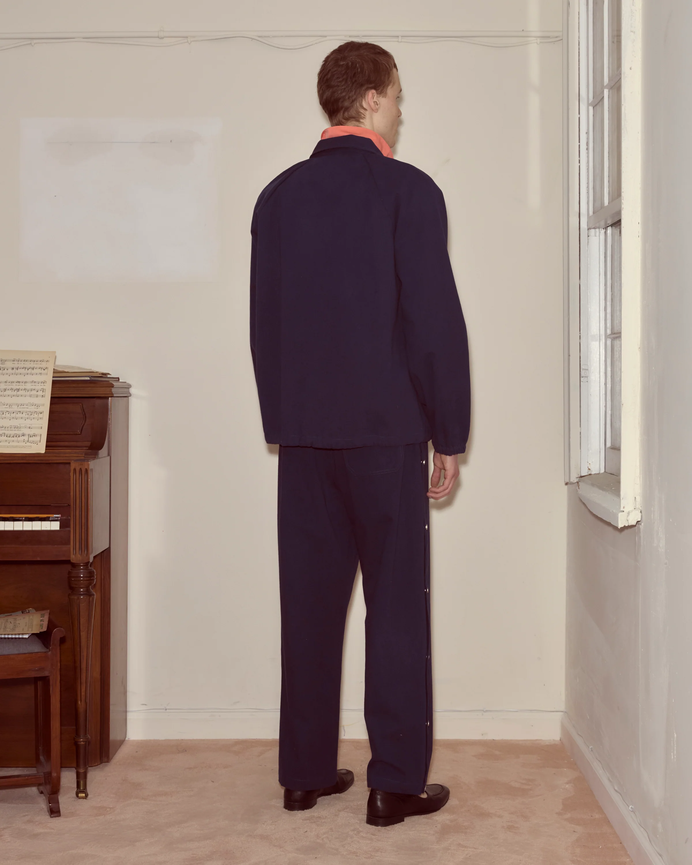 Twill Track Jacket - Navy - Image 3