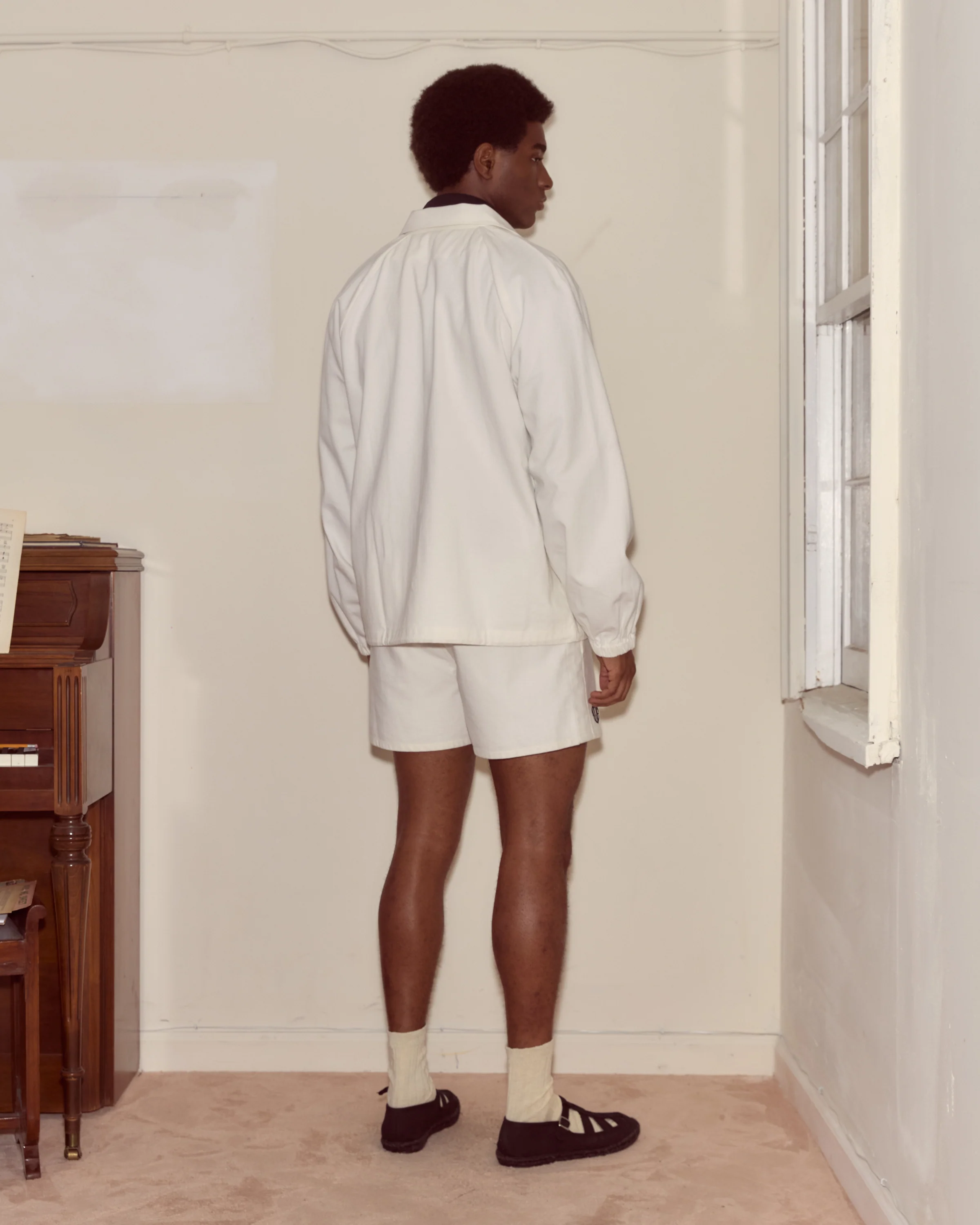 Twill Track Jacket - White - Image 4