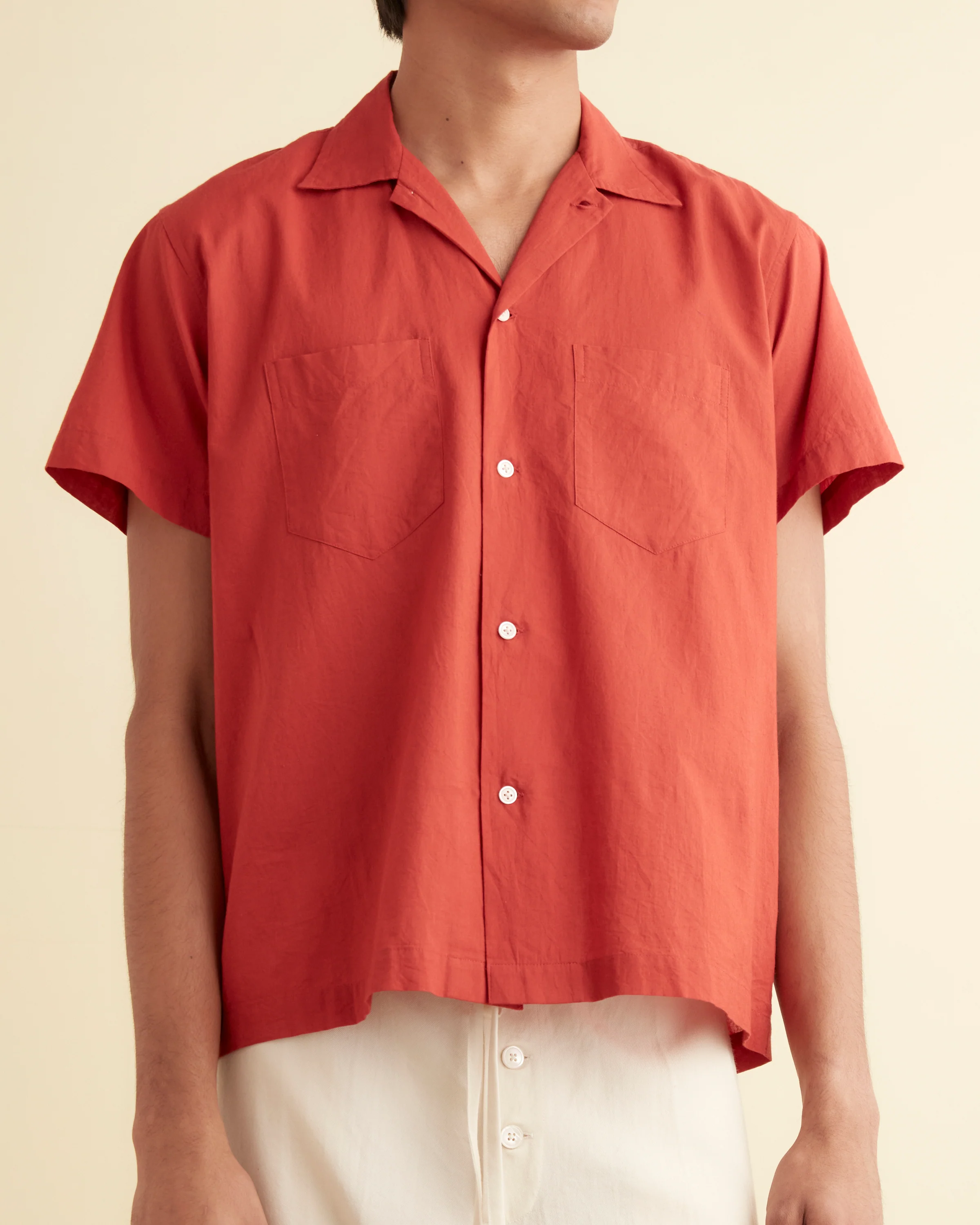 Voile Double Pocket Short Sleeve Shirt - Merlot - Image 2