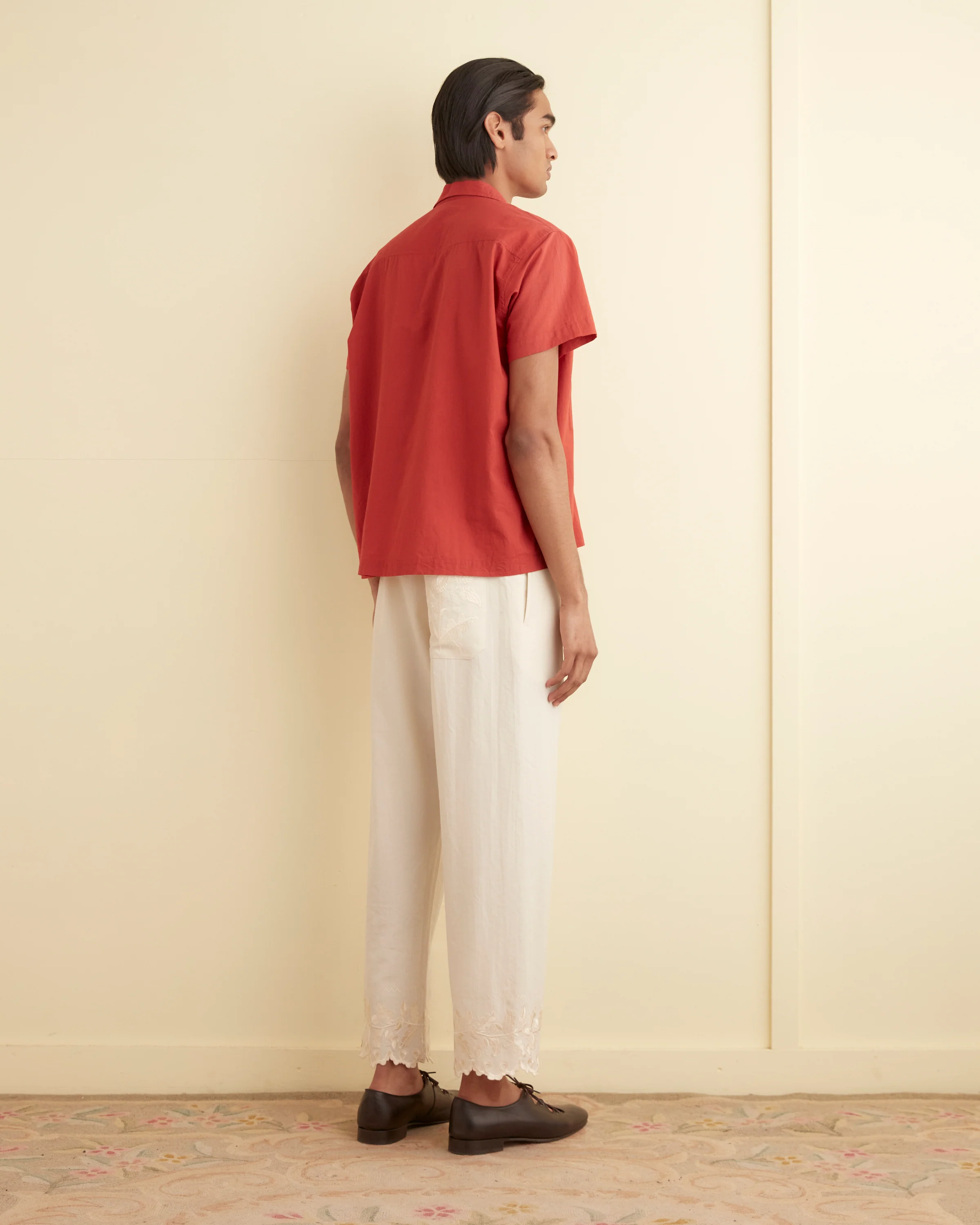 Voile Double Pocket Short Sleeve Shirt - Merlot - Image 3